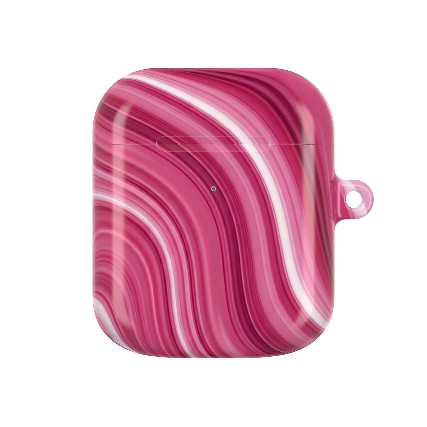 Pink Marble AirPod Case — Swirled Abstract Protective Charging Case