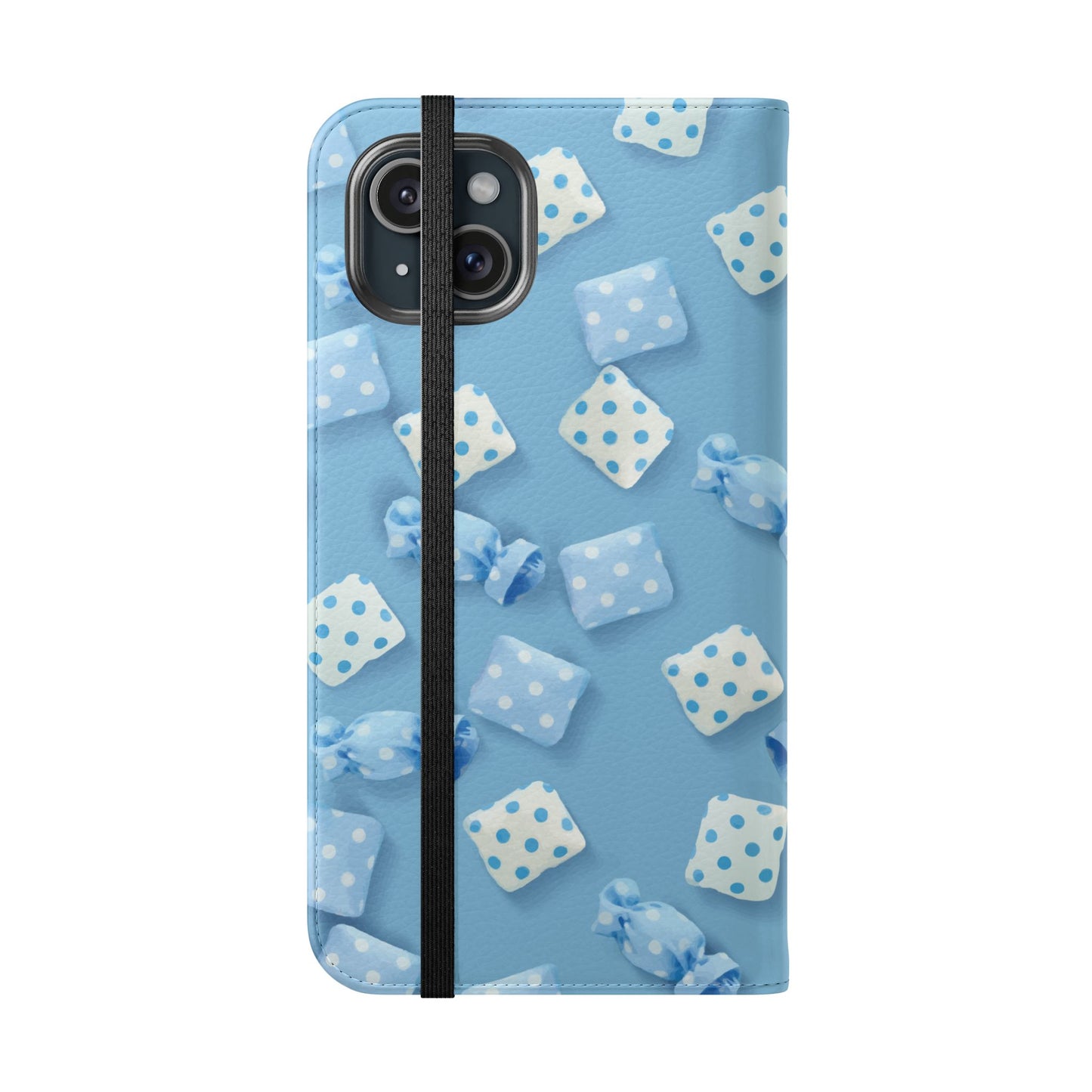Pastel Blue Fabric Candy Flip Phone Case — Candy Wallet Cover