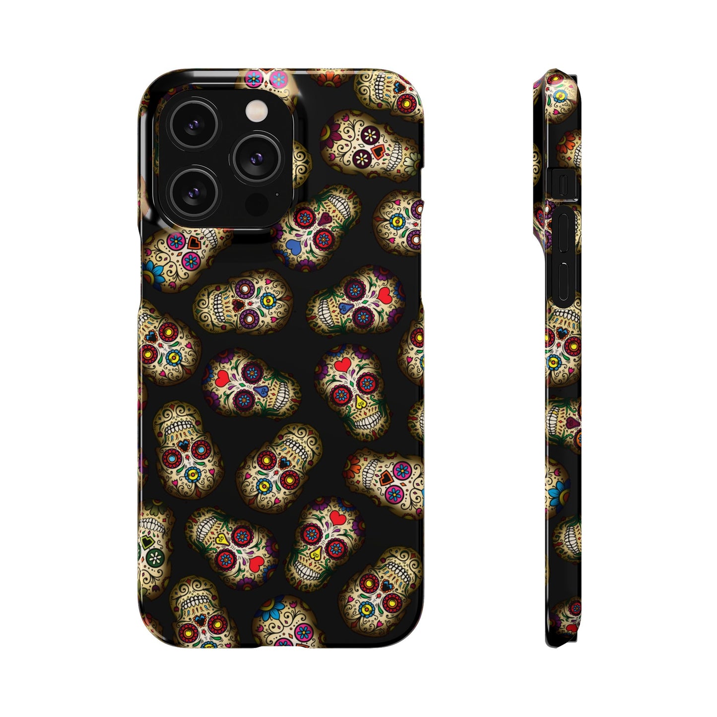 Sugar Skull — Day of the Dead Floral Slim Case for Apple iPhone, Samsung Galaxy and Google Pixel.