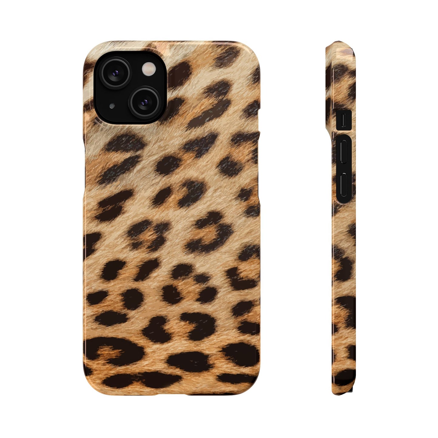 Leopard Print Slim Phone Case for Apple iPhone, Samsung Galaxy and Google Pixel.