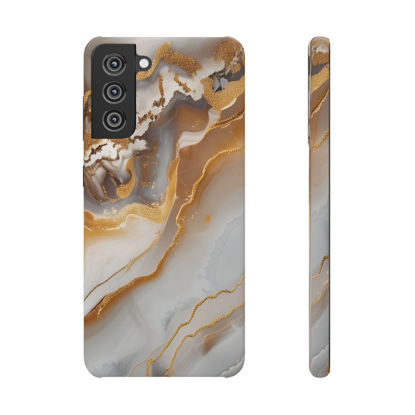 Gold Agate Phone Case – Marble Geode Snap Case