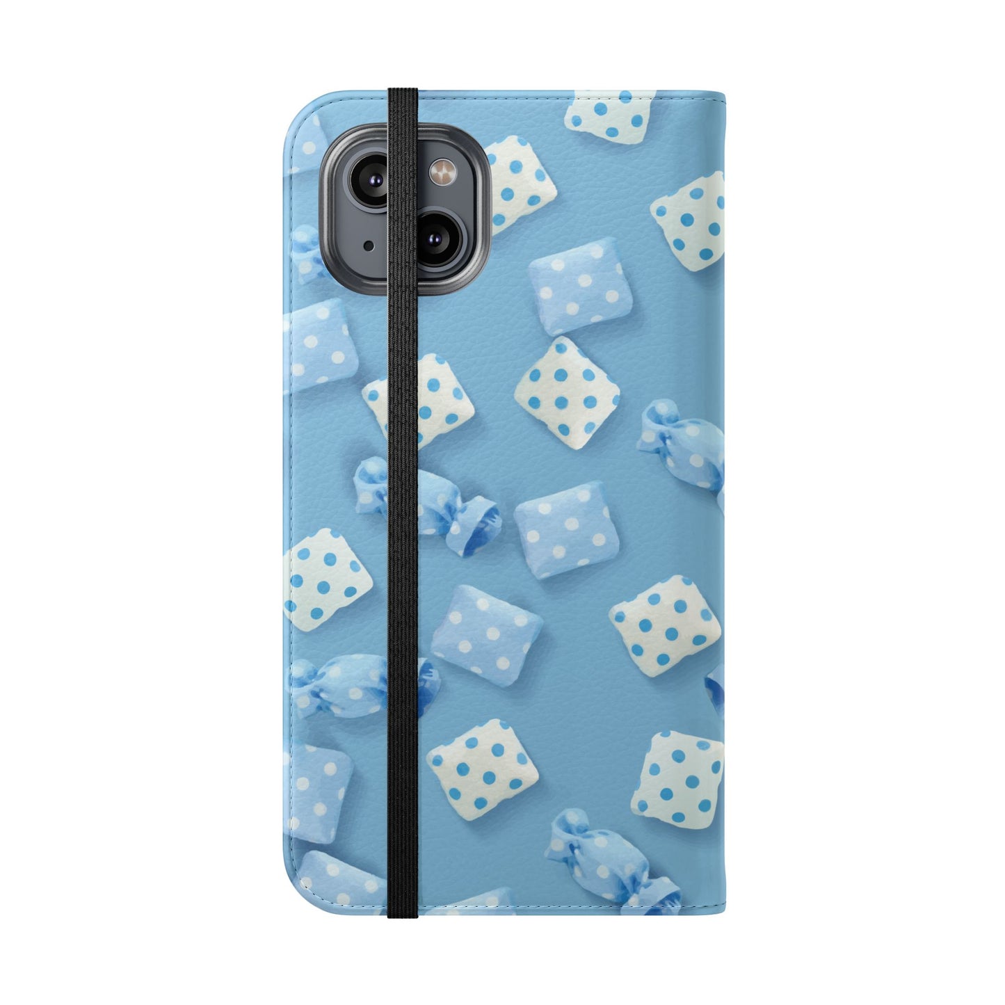 Pastel Blue Fabric Candy Flip Phone Case — Candy Wallet Cover