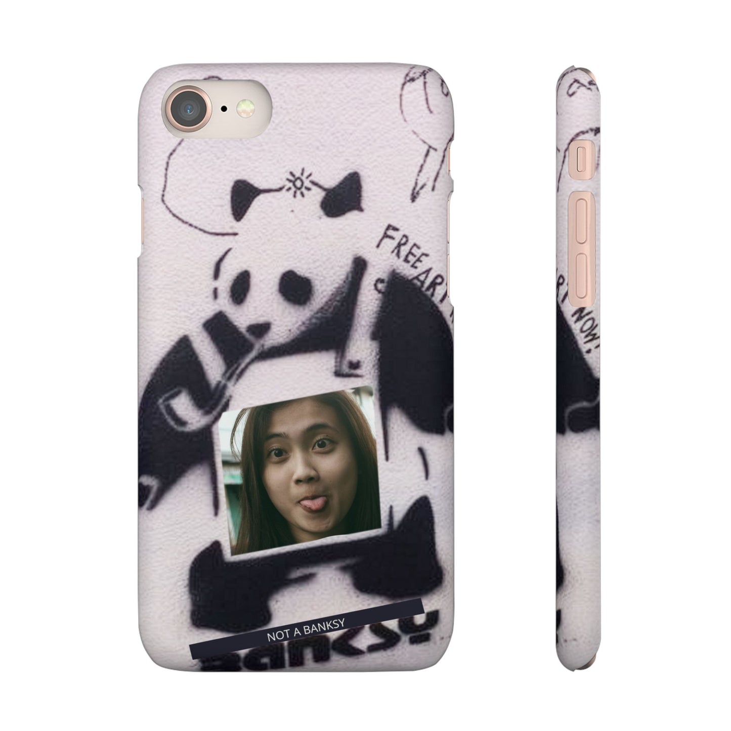 Single Image Personalised Panda Stencil Slim Phone Case for Apple iPhone, Samsung Galaxy and Google Pixel.