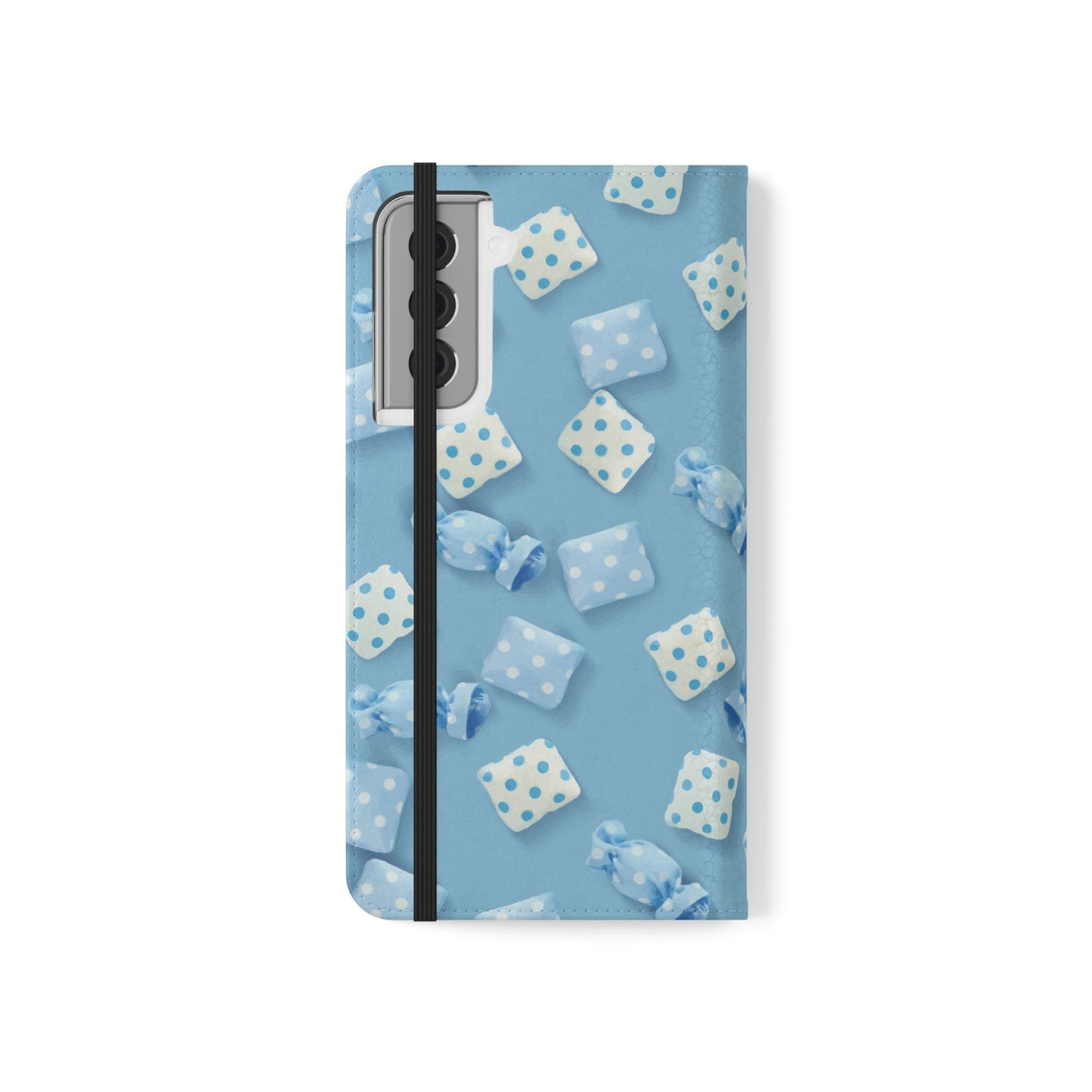 Pastel Blue Fabric Candy Flip Phone Case — Candy Wallet Cover