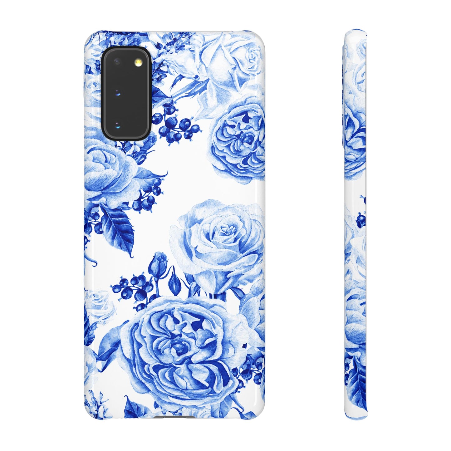 Blue Porcelain Floral Snap Phone Case — Vintage Rose Pattern