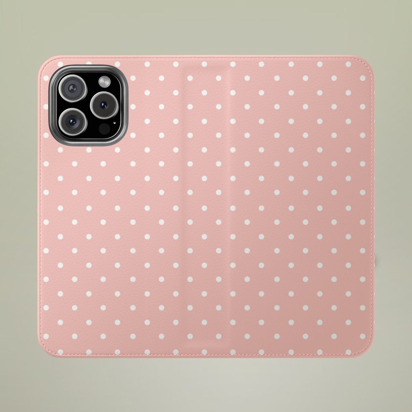 Polka Dot Flip Phone Case — Pastel Pink Polka Dot Wallet Cover