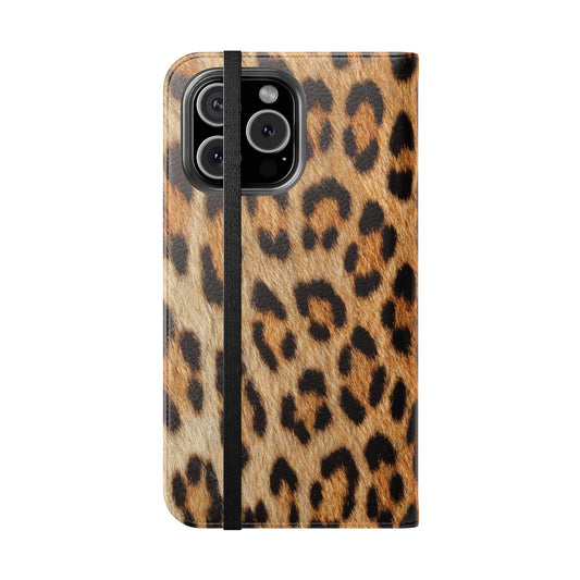 Leopard Fur Flip Phone Case — Leopard Fur Wallet Cover