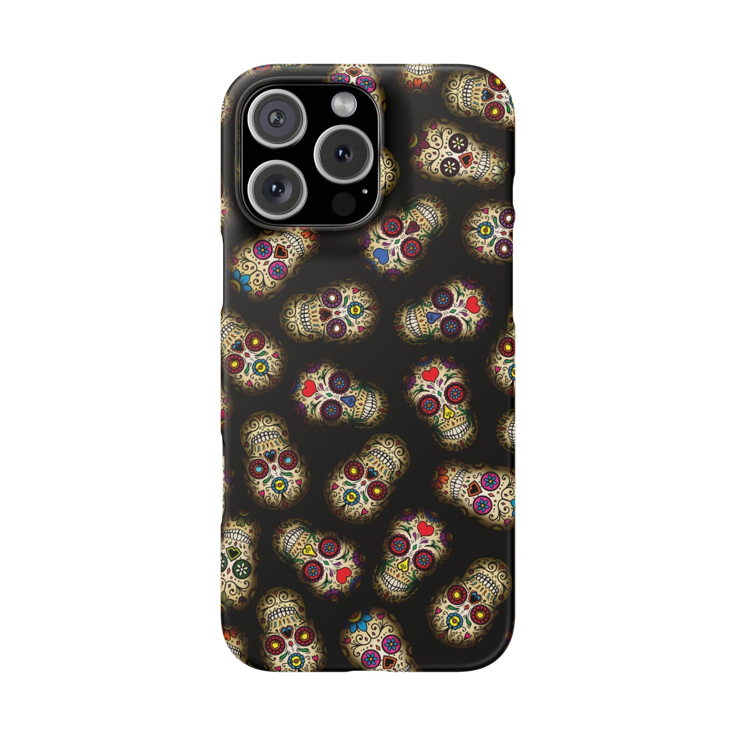 Sugar Skull — Day of the Dead Floral Slim Case for Apple iPhone, Samsung Galaxy and Google Pixel.