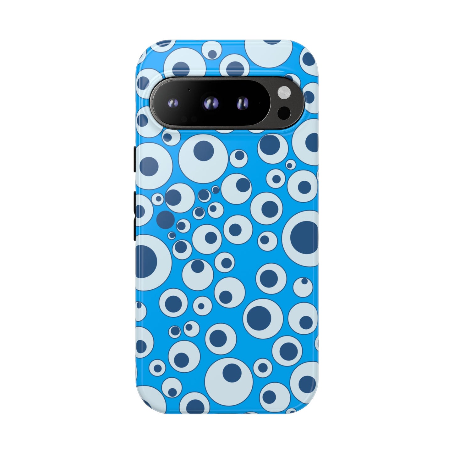 Blue Bubble Pattern Tough Phone Case — Retro Pop Circles Design