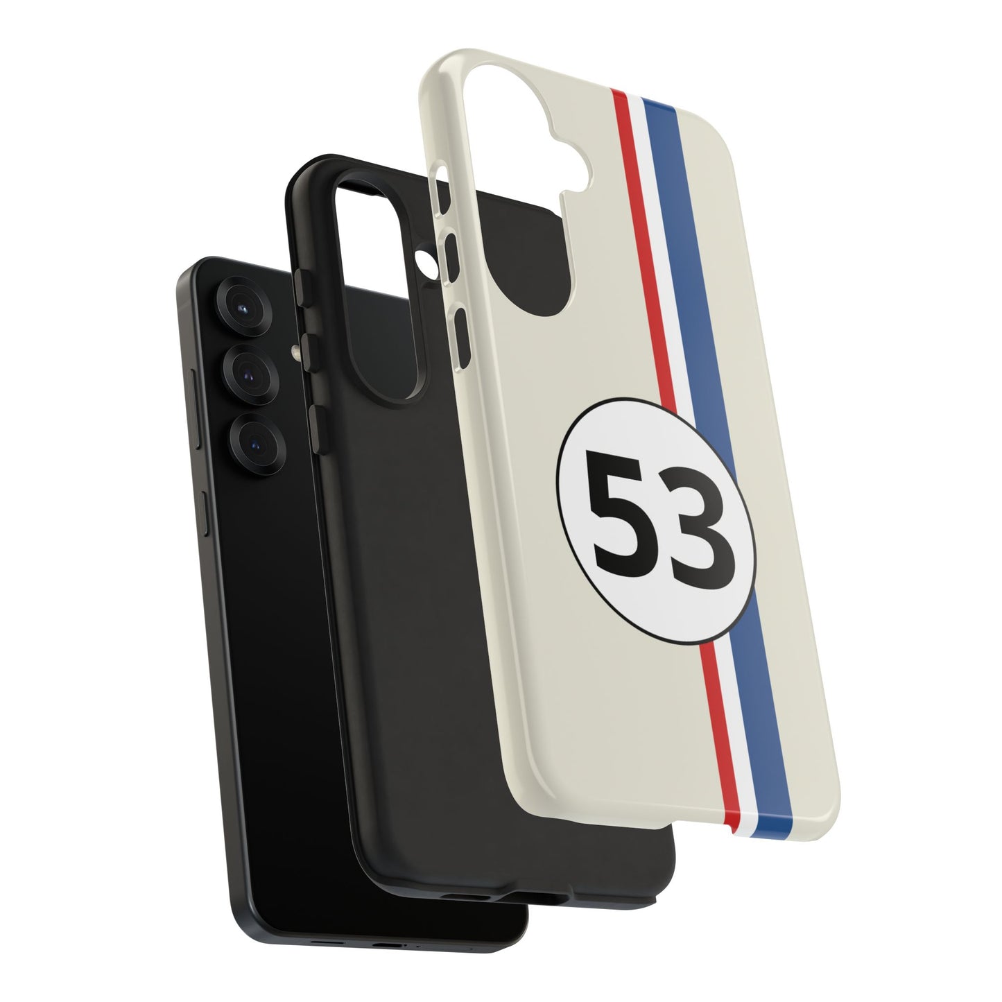 Racing Stripe Personalised Number Tough Phone Case for Apple iPhone, Samsung Galaxy and Google Pixel.