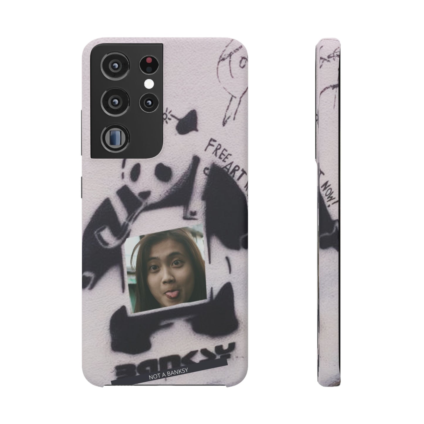 Single Image Personalised Panda Stencil Slim Phone Case for Apple iPhone, Samsung Galaxy and Google Pixel.