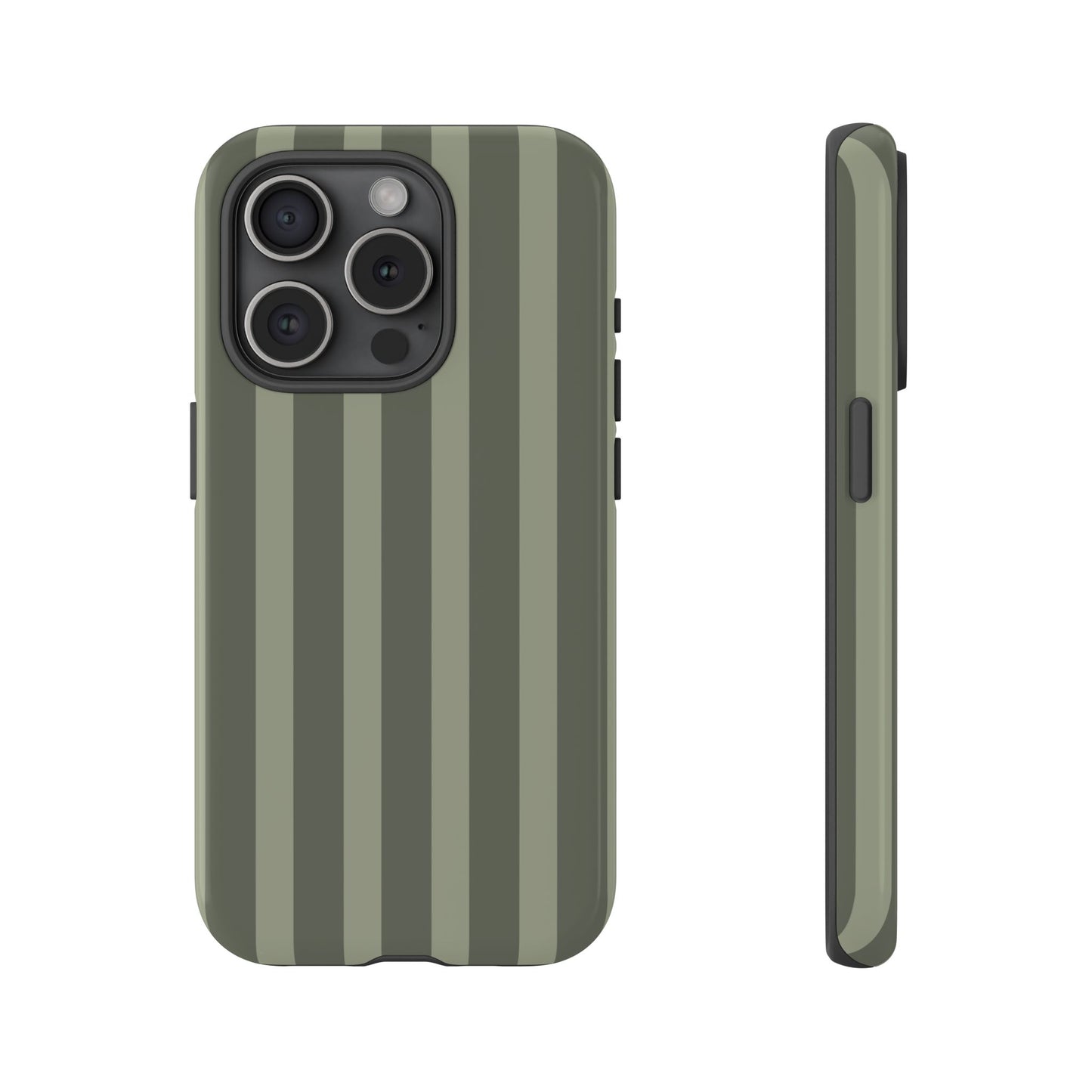 Olive Striped Tough Phone Case — Durable Military-Inspired Protective Cover