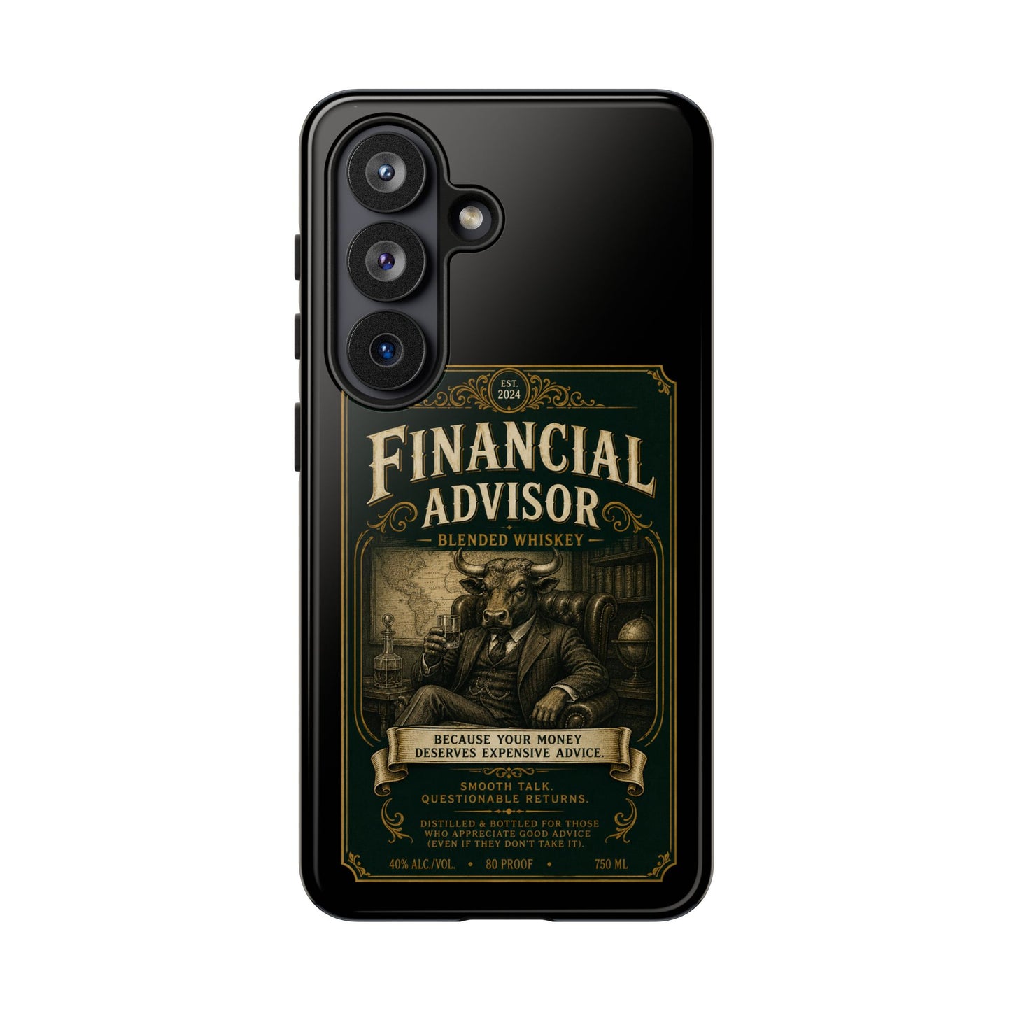 Financial Advisor Phone Case — Vintage Whiskey Label Design
