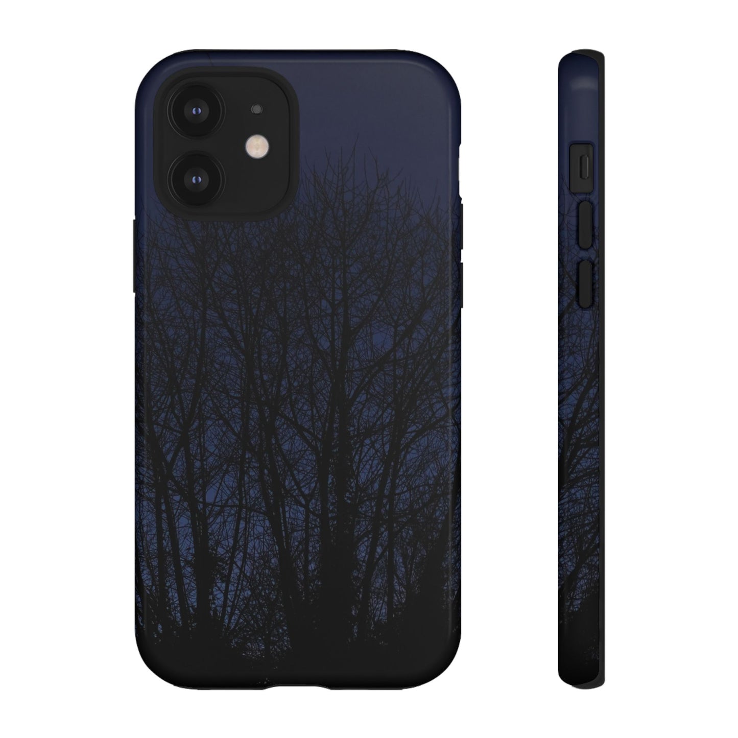 Night Forest Phone Case — Dark Tree Silhouette Protective Tough Case