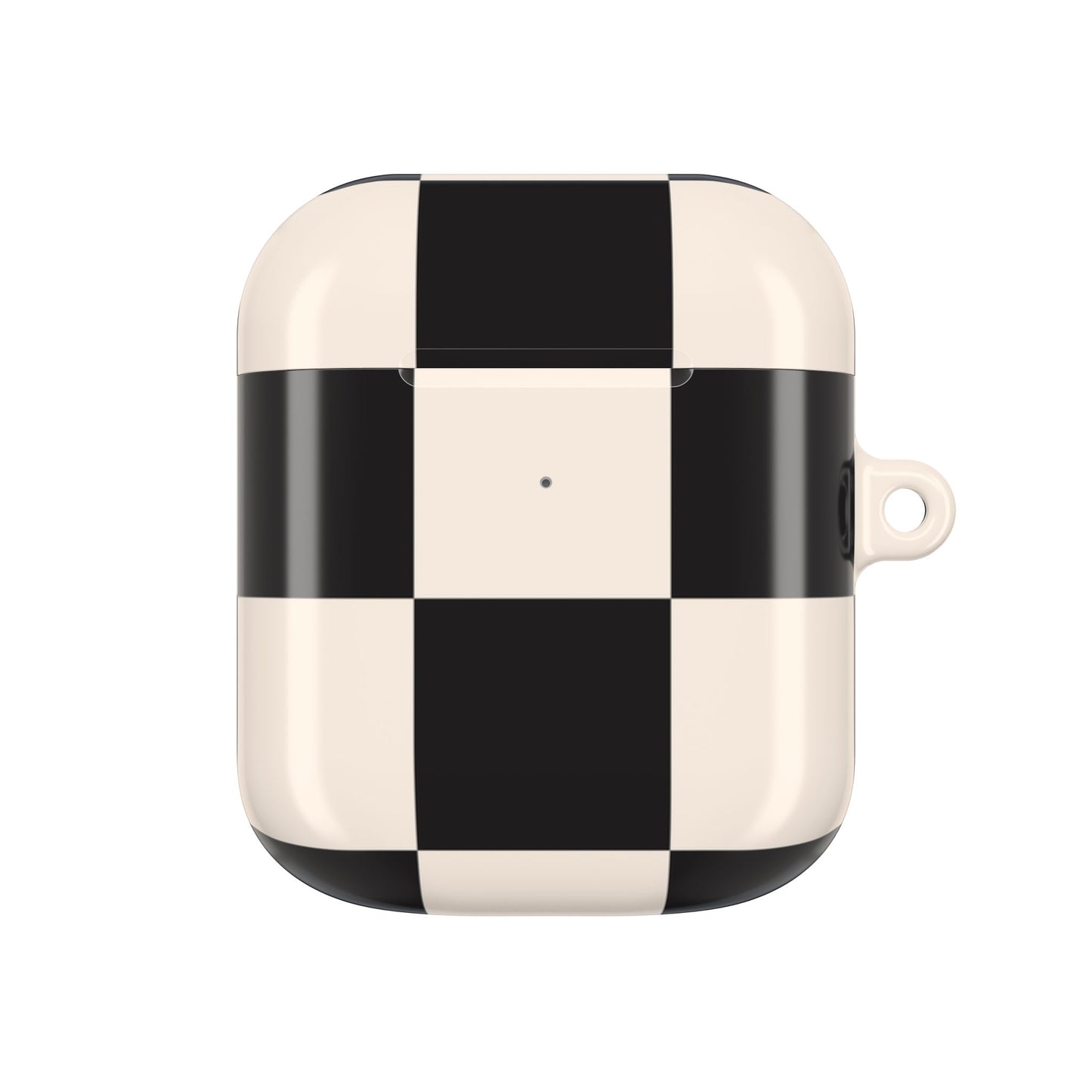 Ivory and Black Chequered AirPod Case — Protective Cover