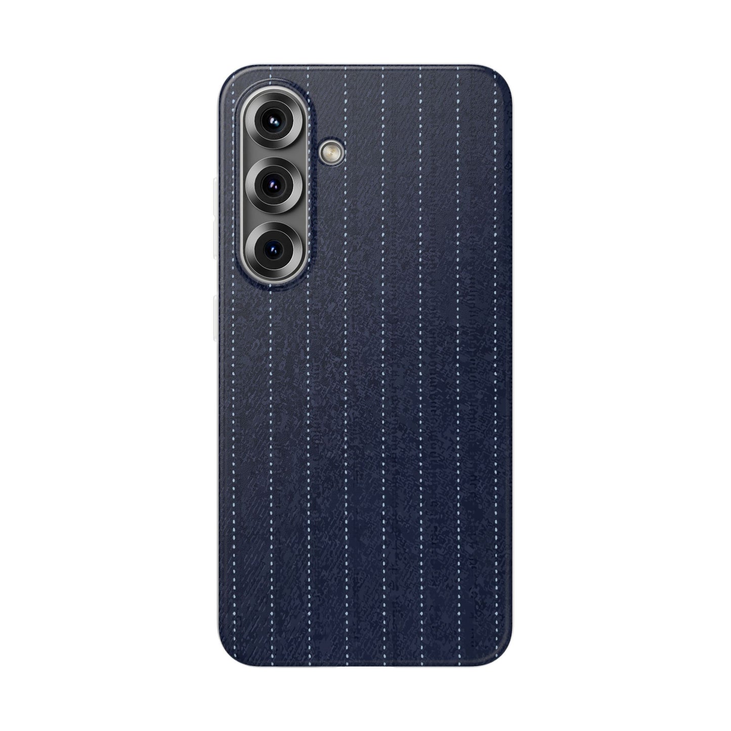 Navy Pinstripe Flexi Phone Case for Apple iPhone, Samsung Galaxy.