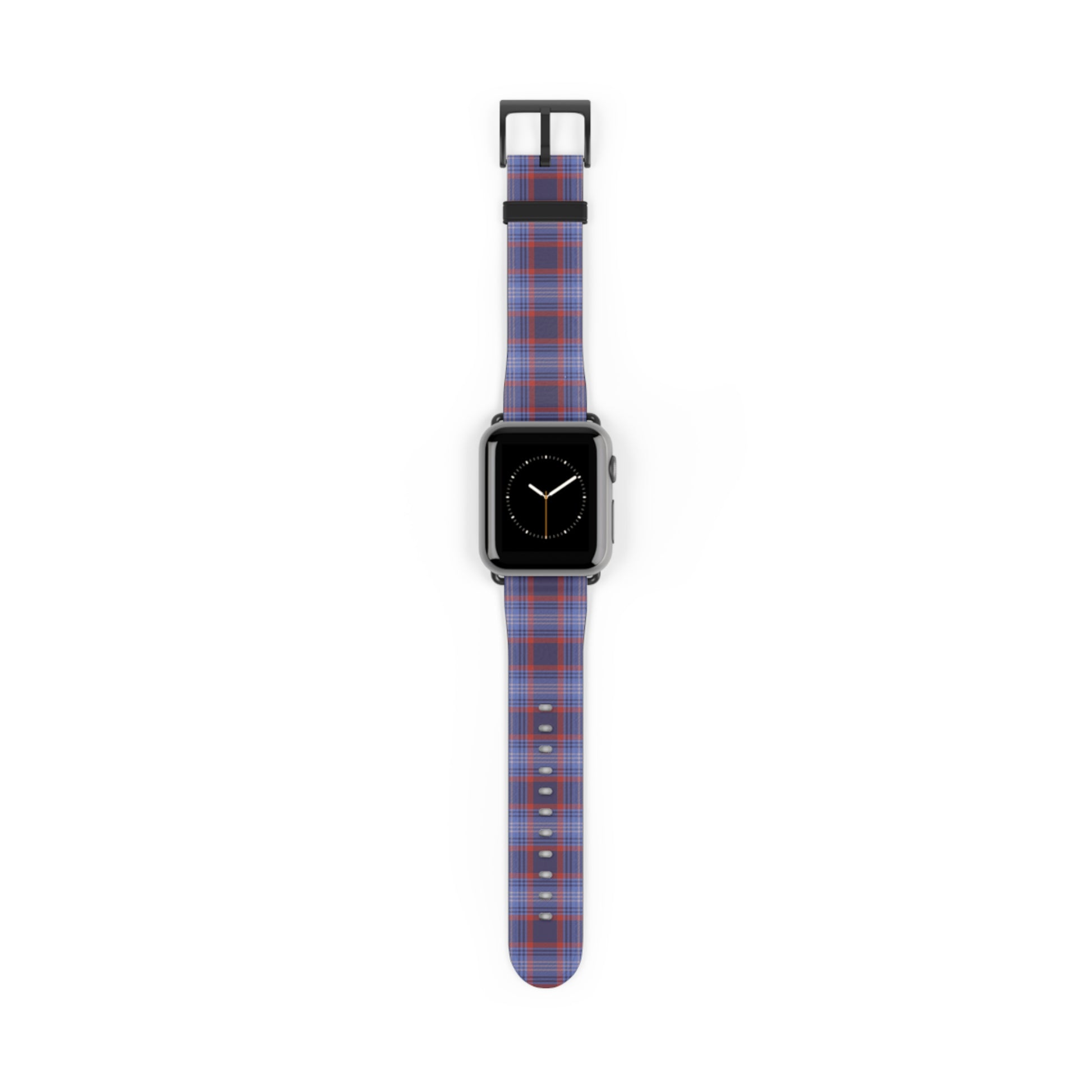 Apple Watch band in blue and red plaid, classic tartan strap, preppy style, perfect everyday band for men and women