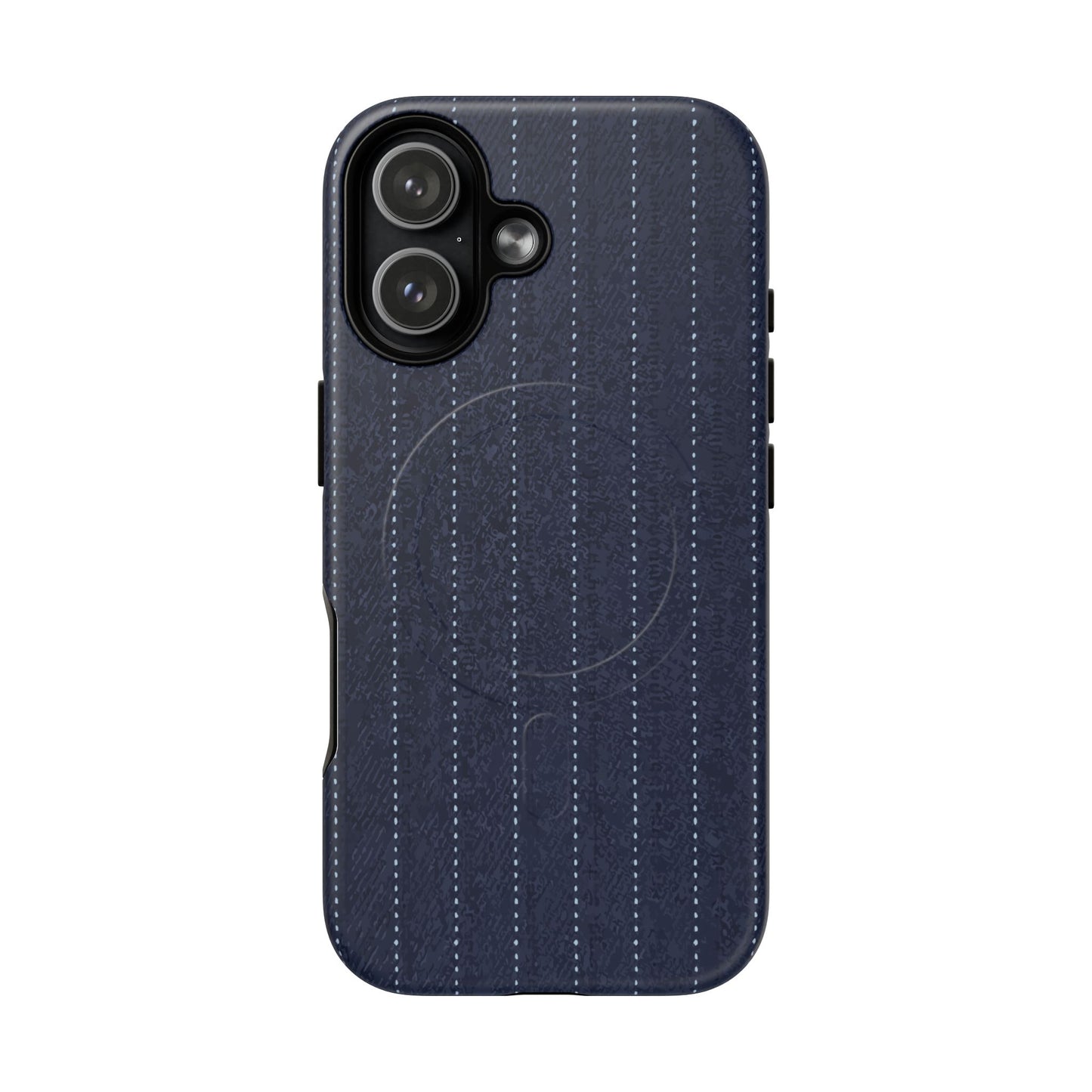 MagSafe Tough Phone Case — Navy Pinstripe Magnetic Protective Cover