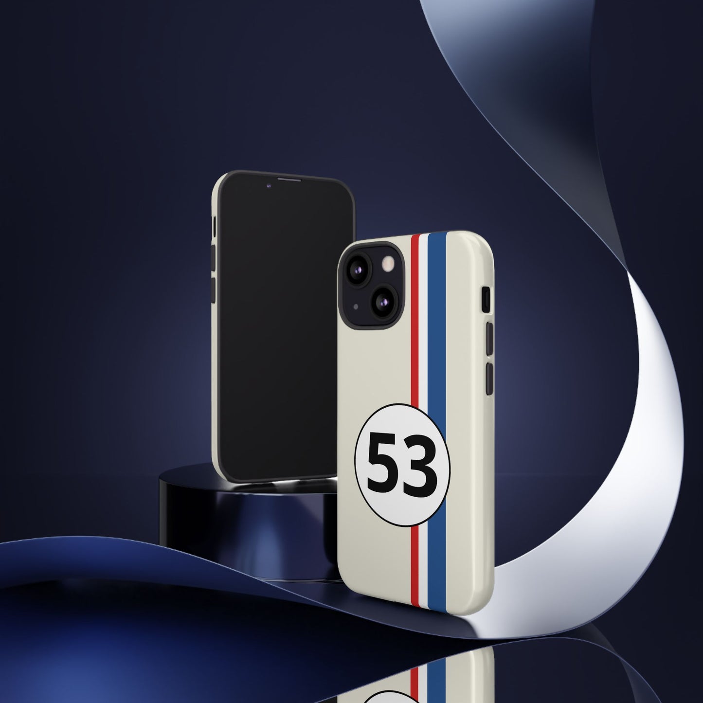 Racing Stripe Personalised Number Tough Phone Case for Apple iPhone, Samsung Galaxy and Google Pixel.