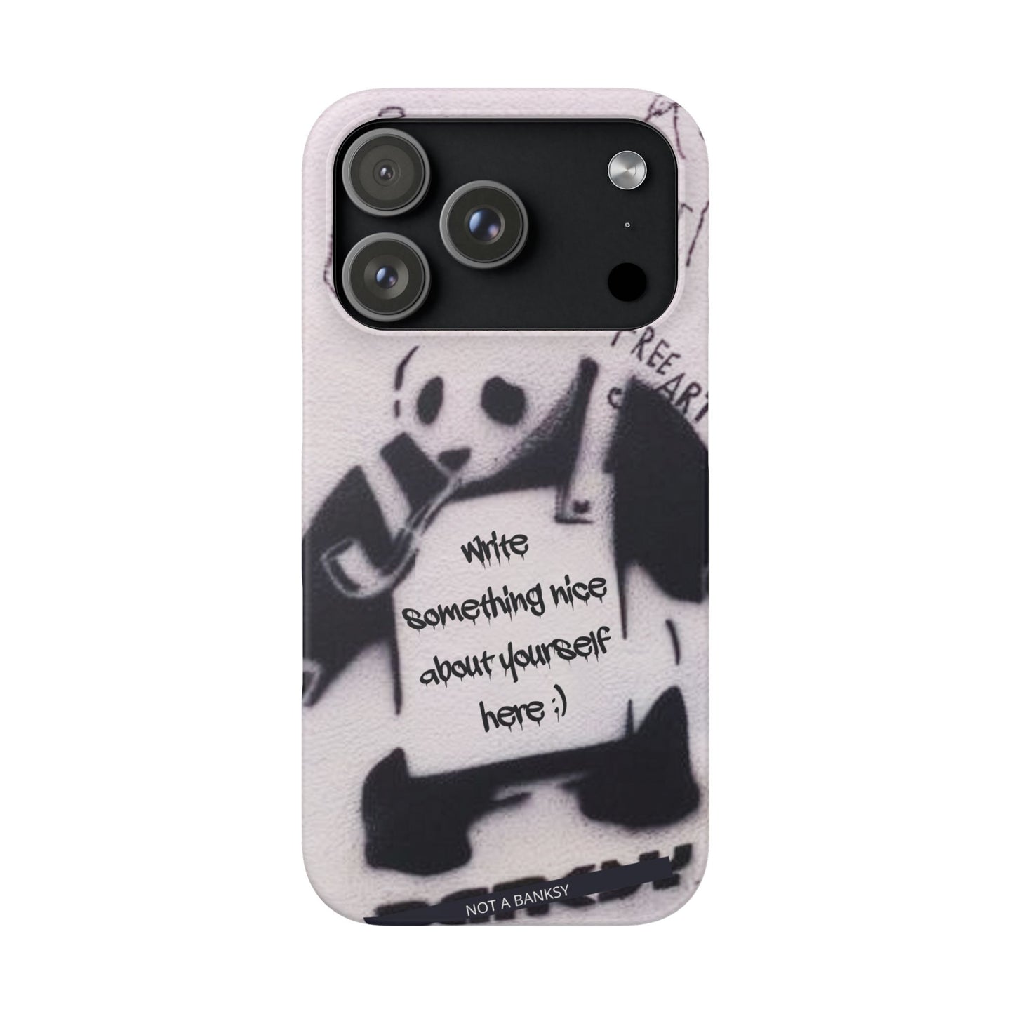 Personalised Panda Stencil Phone Case for Apple iPhone, Samsung Galaxy and Google Pixel.