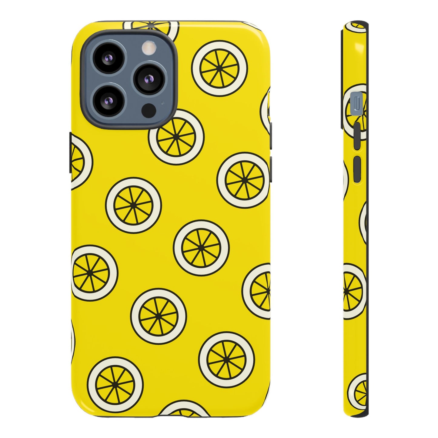 Yellow Lemon Pattern Tough Phone Case — Bright Citrus Protective Cover