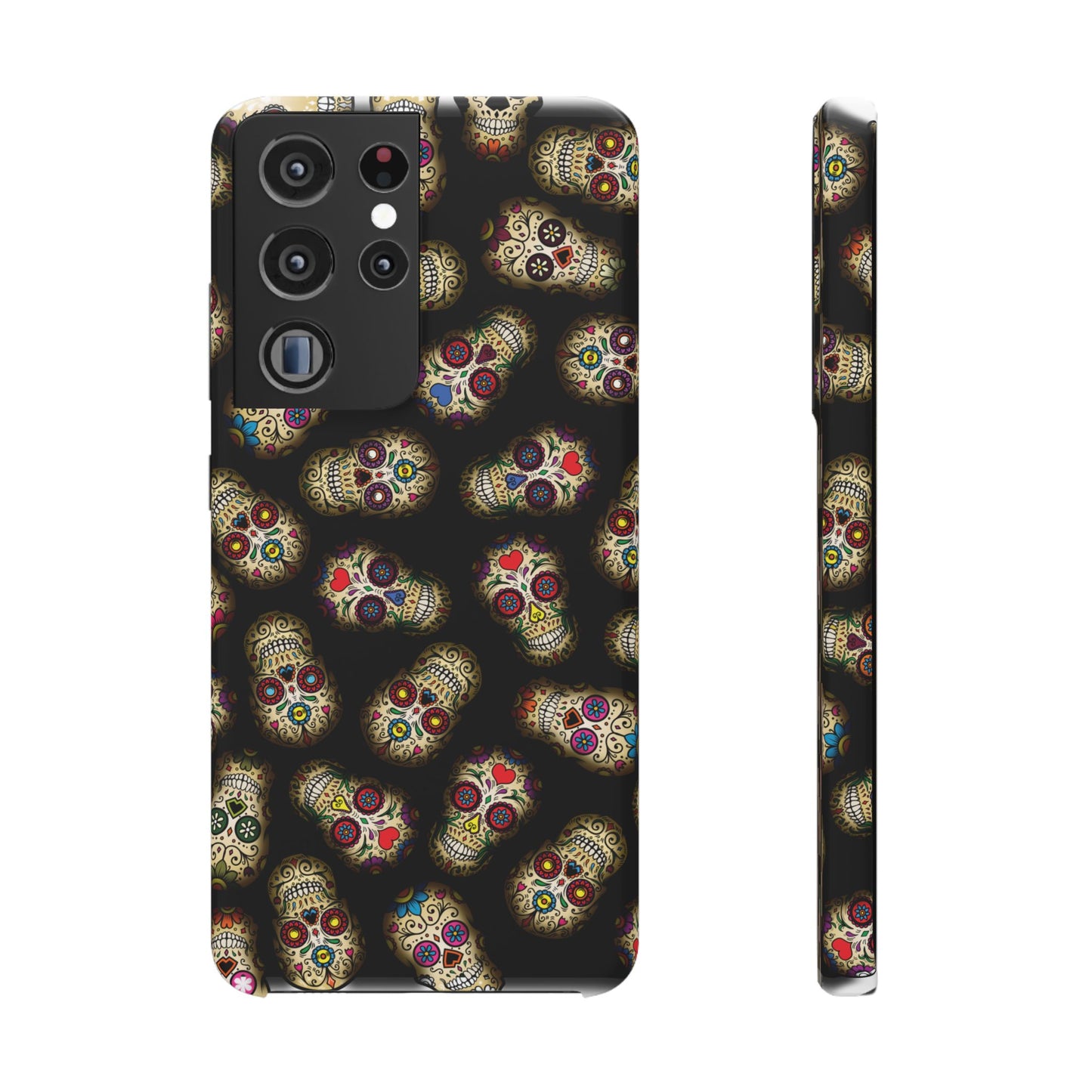 Sugar Skull — Day of the Dead Floral Slim Case for Apple iPhone, Samsung Galaxy and Google Pixel.