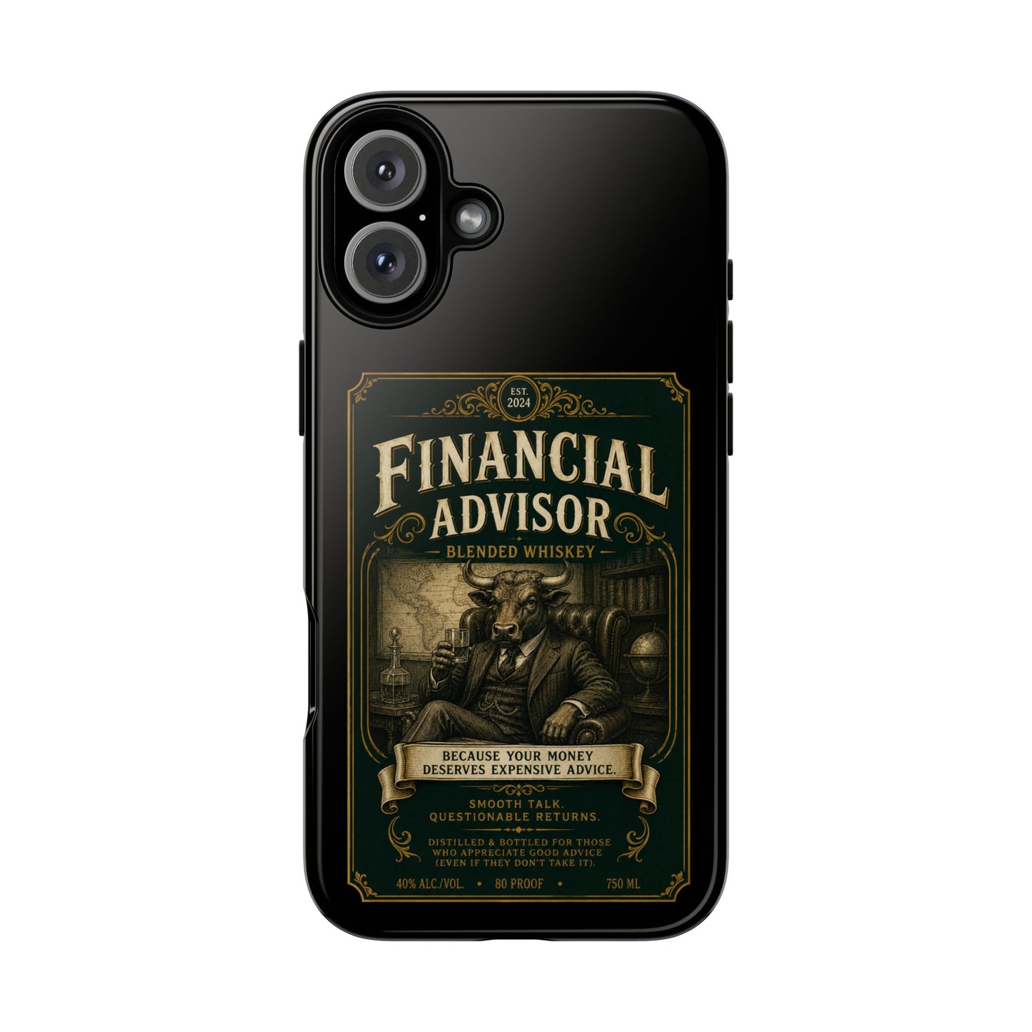 Financial Advisor Phone Case — Vintage Whiskey Label Design