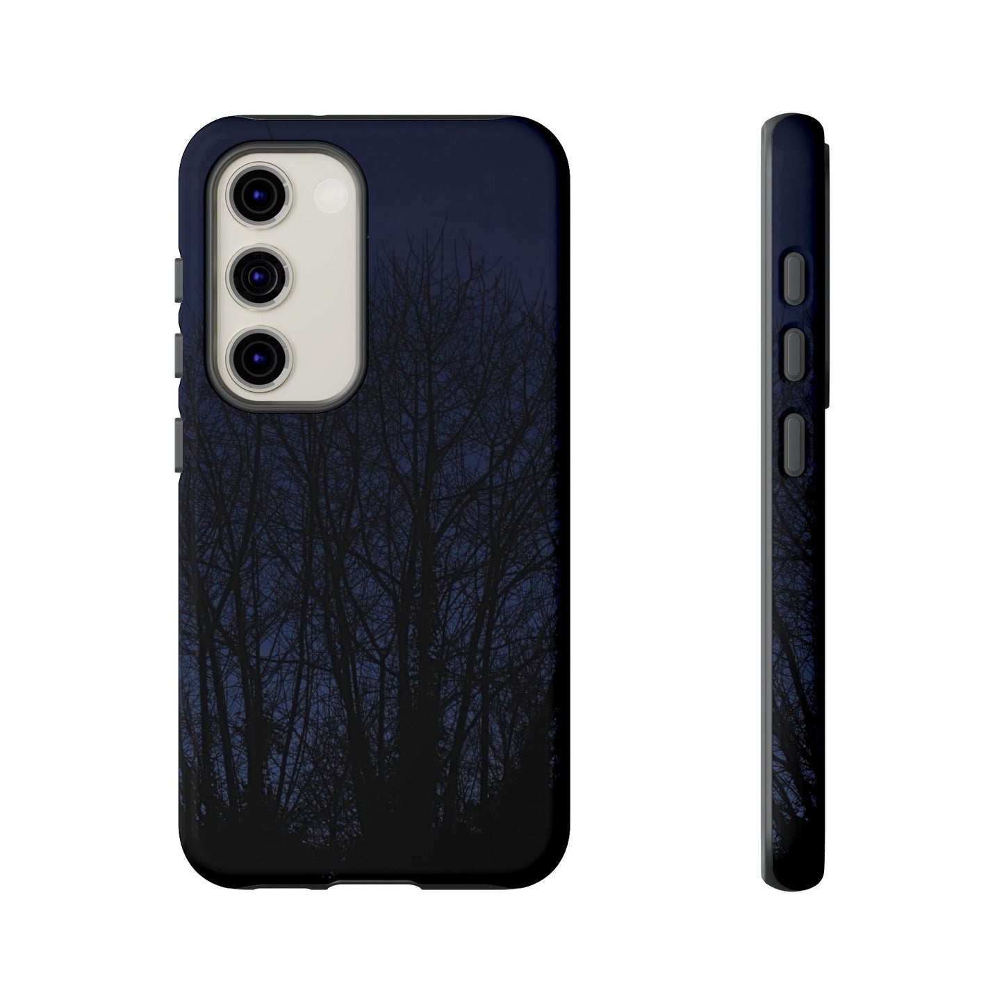 Night Forest Phone Case — Dark Tree Silhouette Protective Tough Case