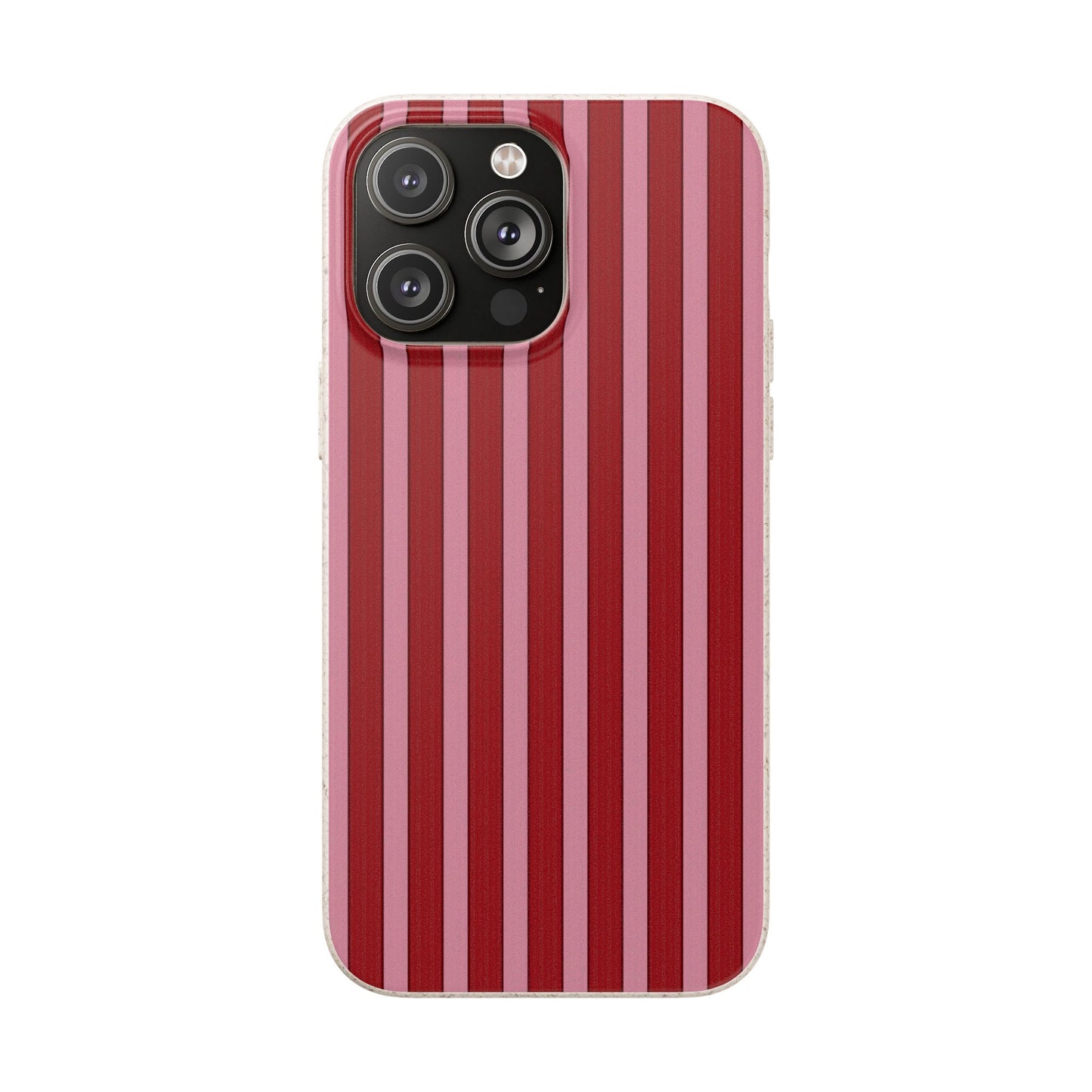 Biodegradable Phone Case — Red Vertical Stripe Eco Protective Cover for Apple iPhone and Samsung Galaxy.