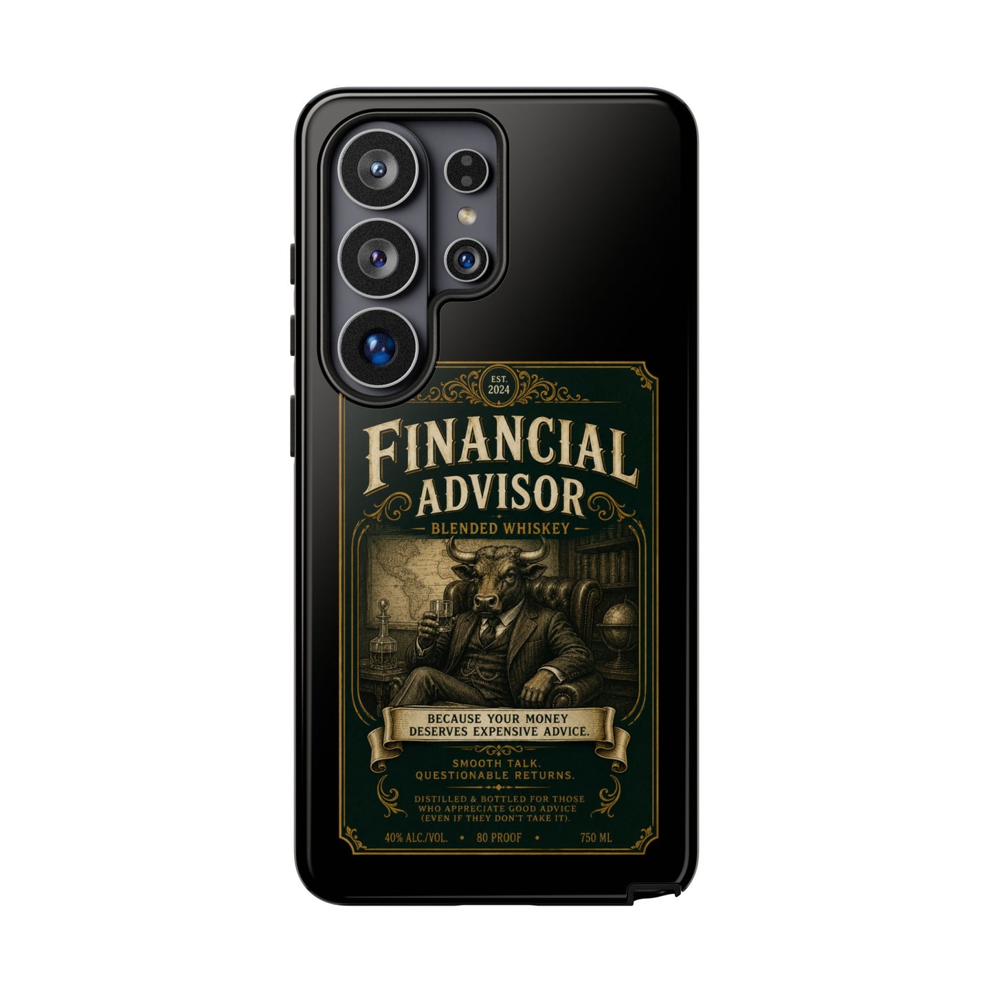 Financial Advisor Phone Case — Vintage Whiskey Label Design