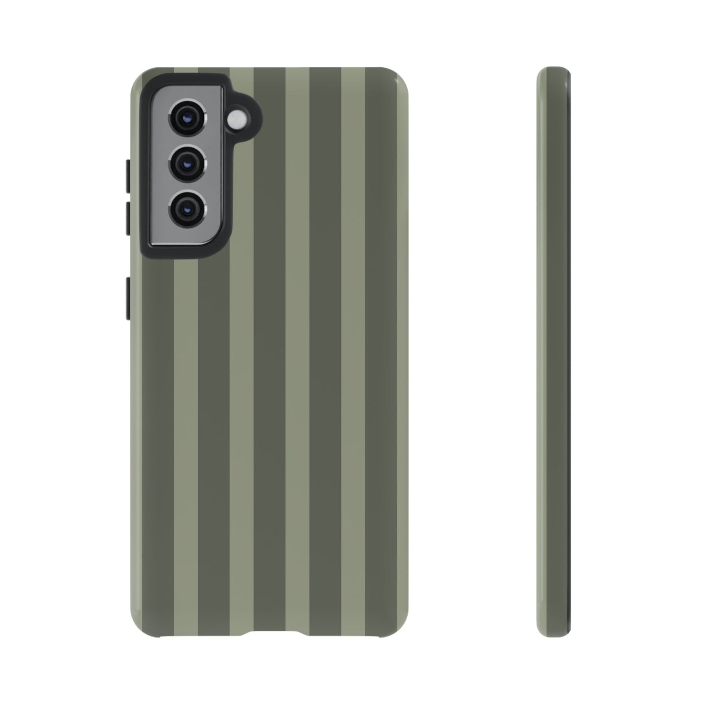 Olive Striped Tough Phone Case — Durable Military-Inspired Protective Cover