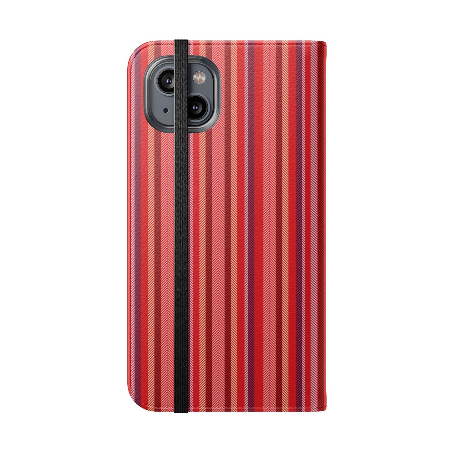Red Stripe Flip Phone Case – Protective Wallet Folio with Card Slots