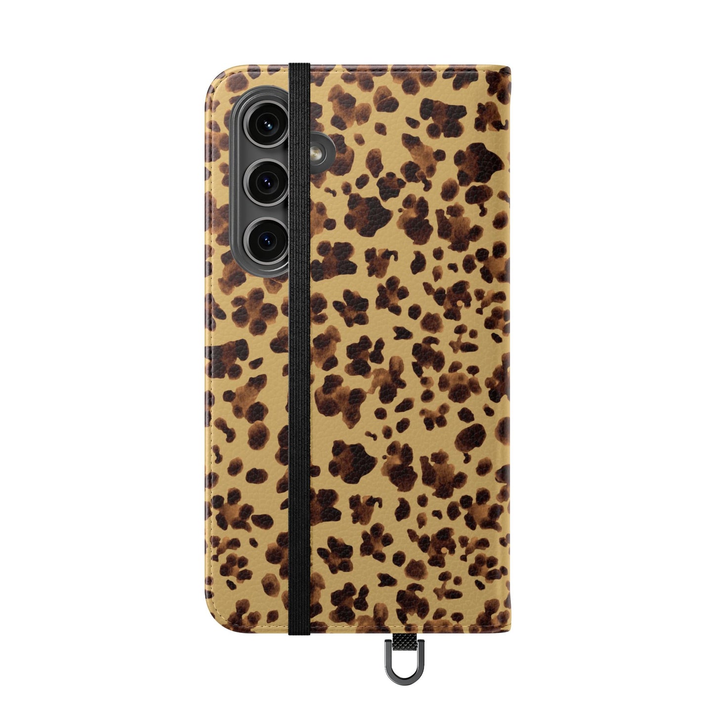 Leopard Print watercolour Flip Phone Case - Stylish Wallet Folio Cover with Card Slots