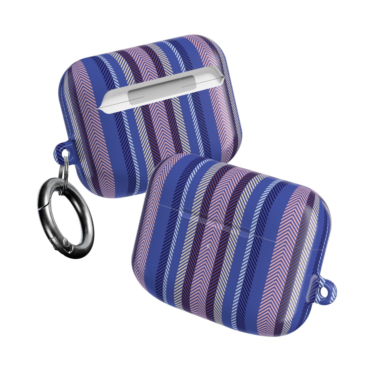 Striped Violet AirPod Case — Purple Blue Chevron Pattern AirPods Cover