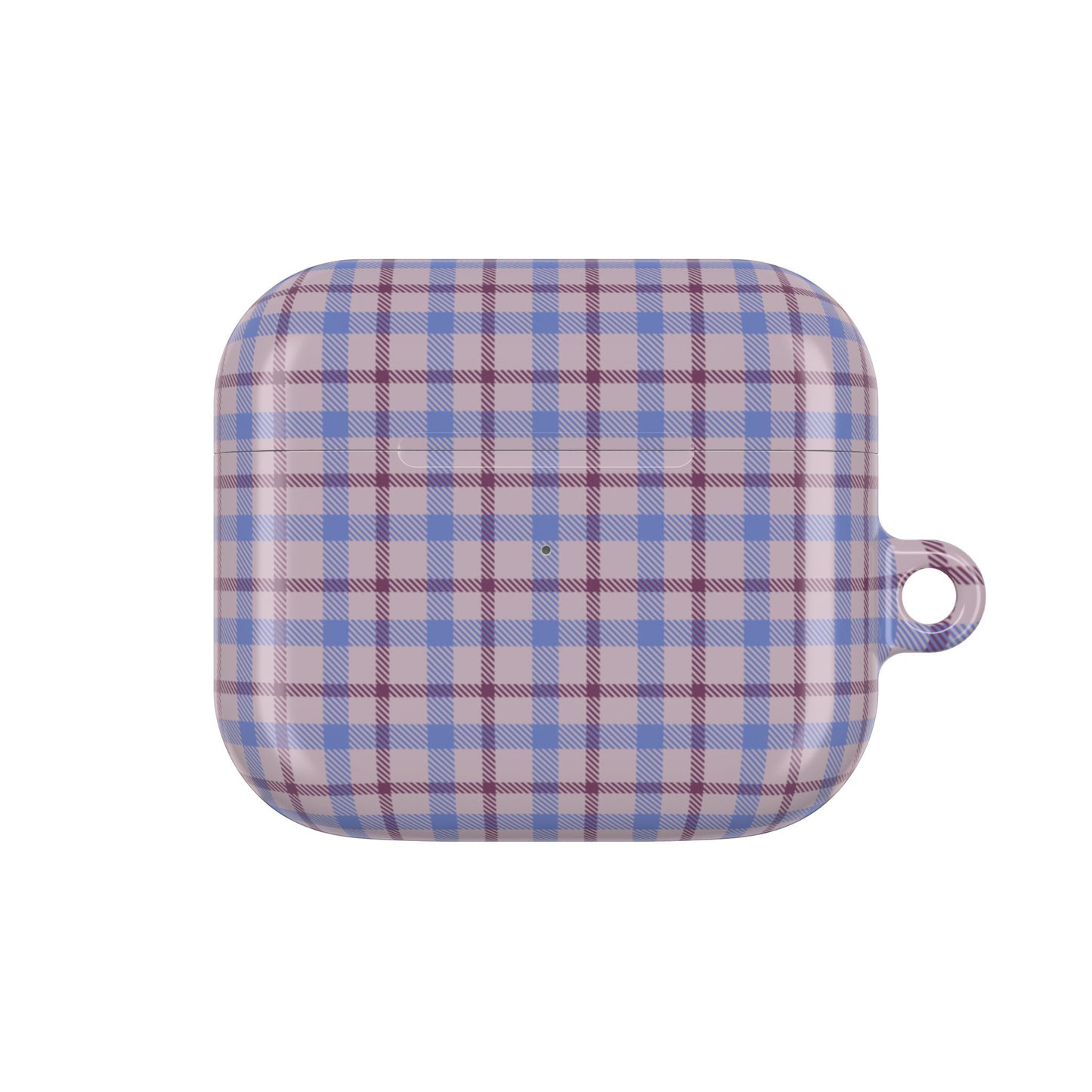 Blue and Burgundy Tartan AirPod Case — Classic Blue and Burgundy Plaid Protective Cover