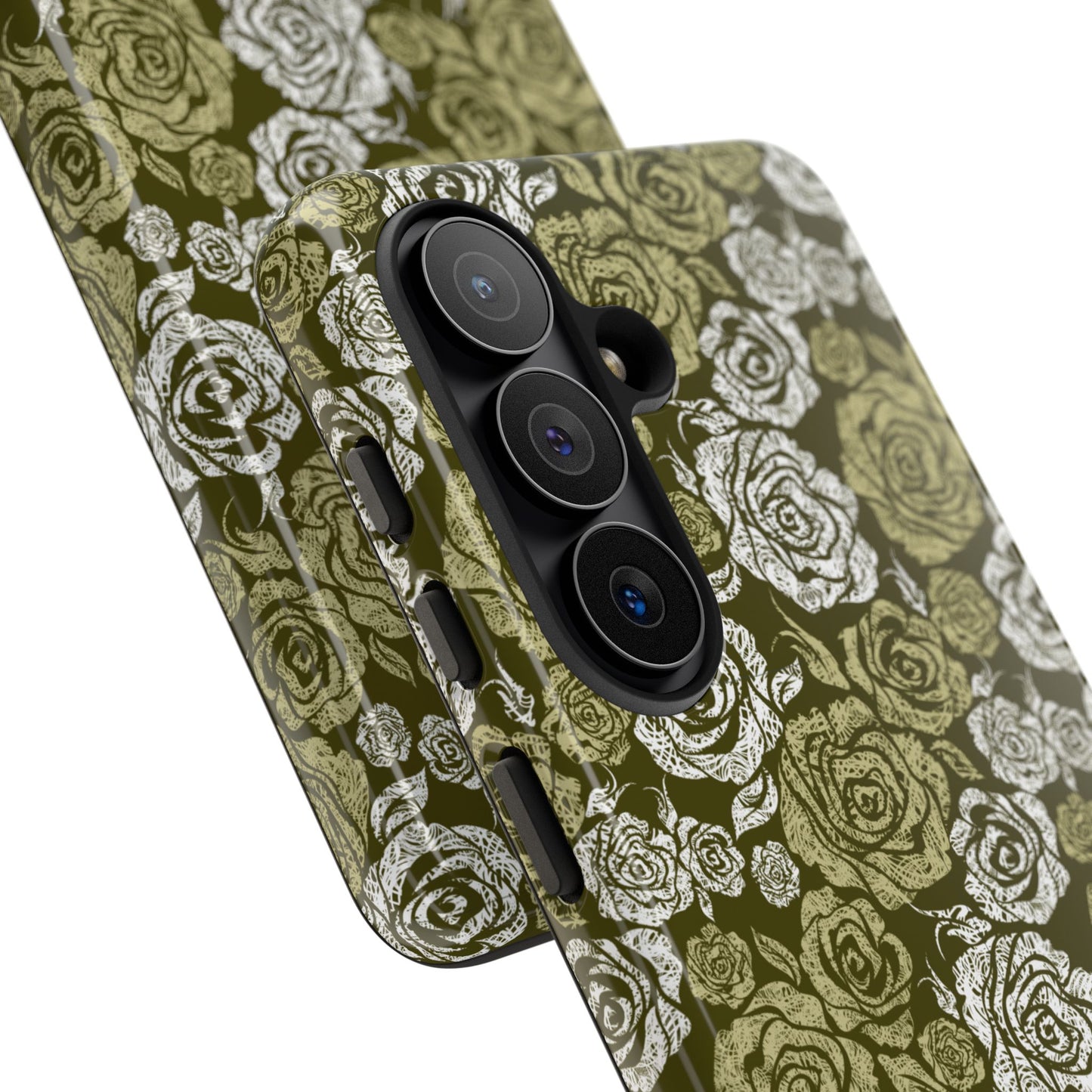 Floral Olive Rose Pattern Tough Phone Case