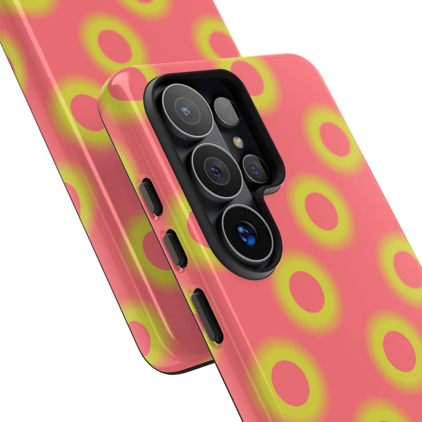 Neon Polka Dot Phone Case — Retro Pink & Lime Protective Cover