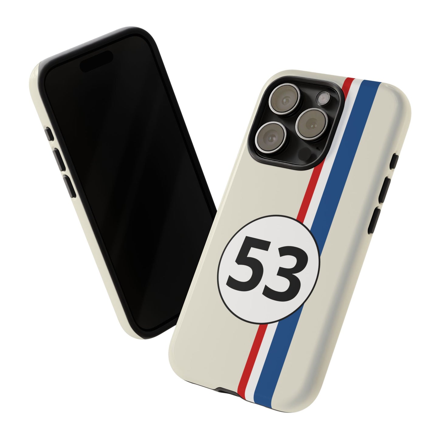 Racing Stripe Personalised Number Tough Phone Case for Apple iPhone, Samsung Galaxy and Google Pixel.