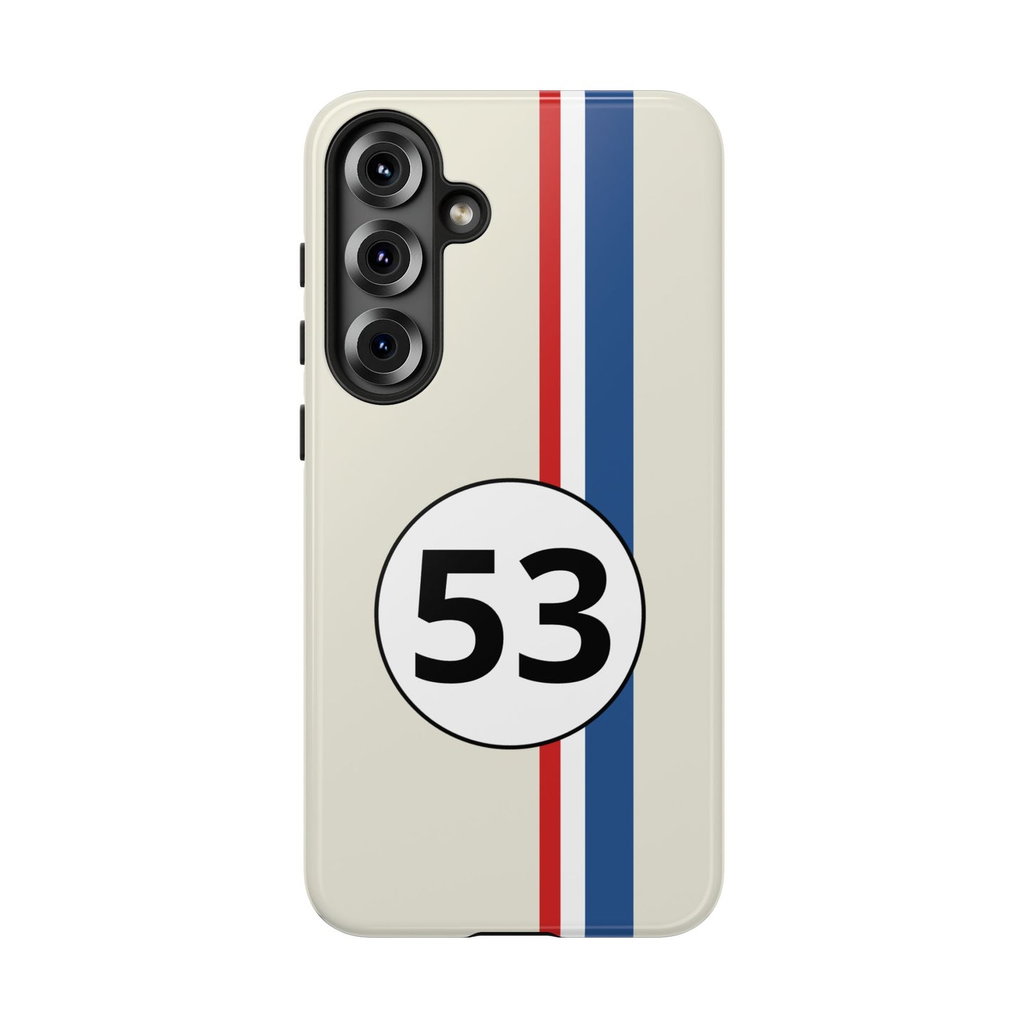 Racing Stripe Personalised Number Tough Phone Case for Apple iPhone, Samsung Galaxy and Google Pixel.
