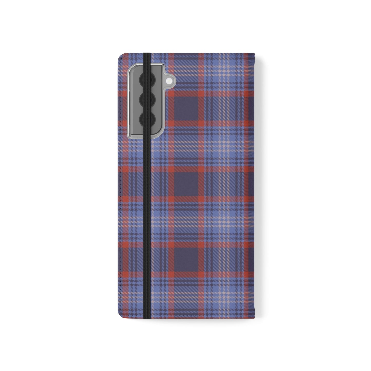 Tartan Flip Phone Case — Red & Purple Plaid Wallet Cover
