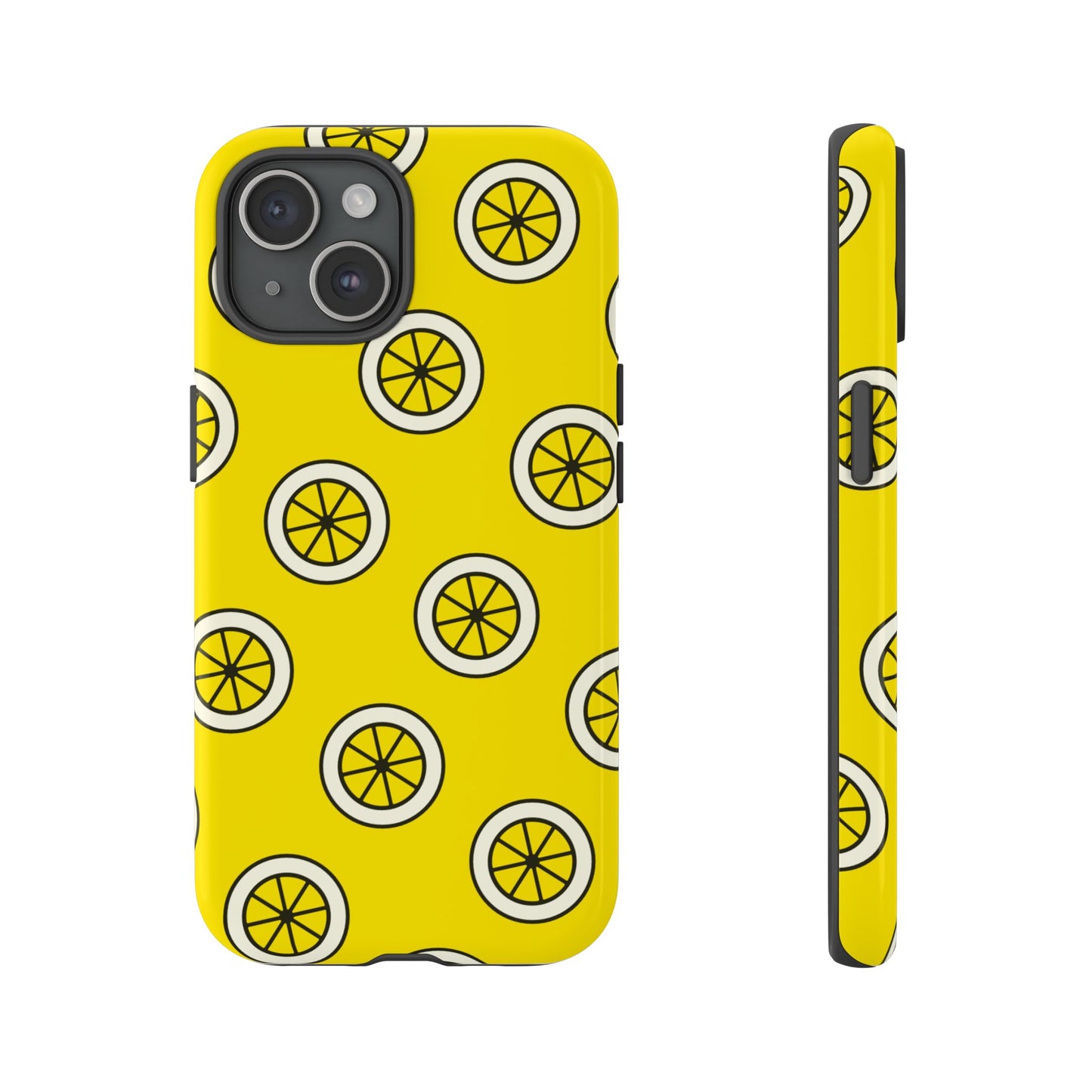 Yellow Lemon Pattern Tough Phone Case — Bright Citrus Protective Cover