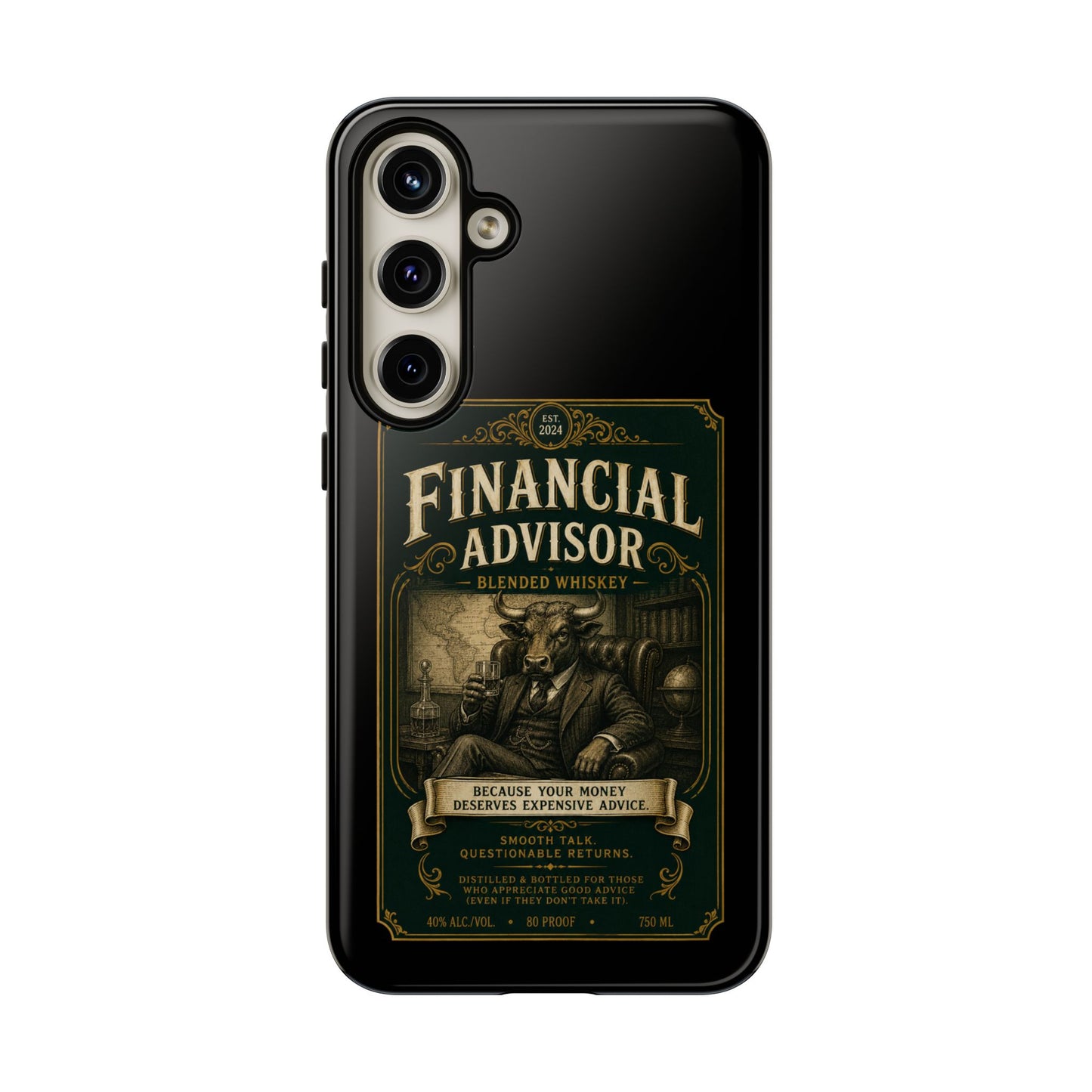 Financial Advisor Phone Case — Vintage Whiskey Label Design