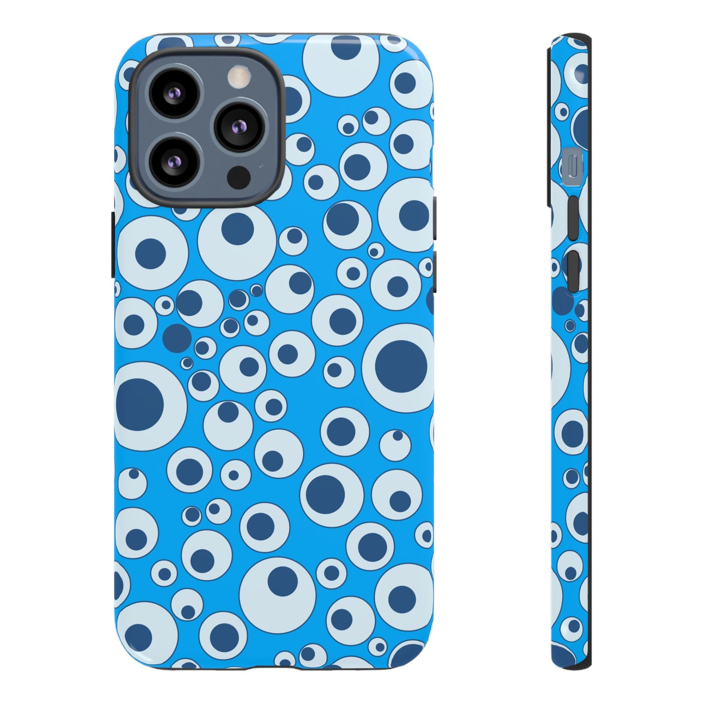Blue Bubble Pattern Tough Phone Case — Retro Pop Circles Design