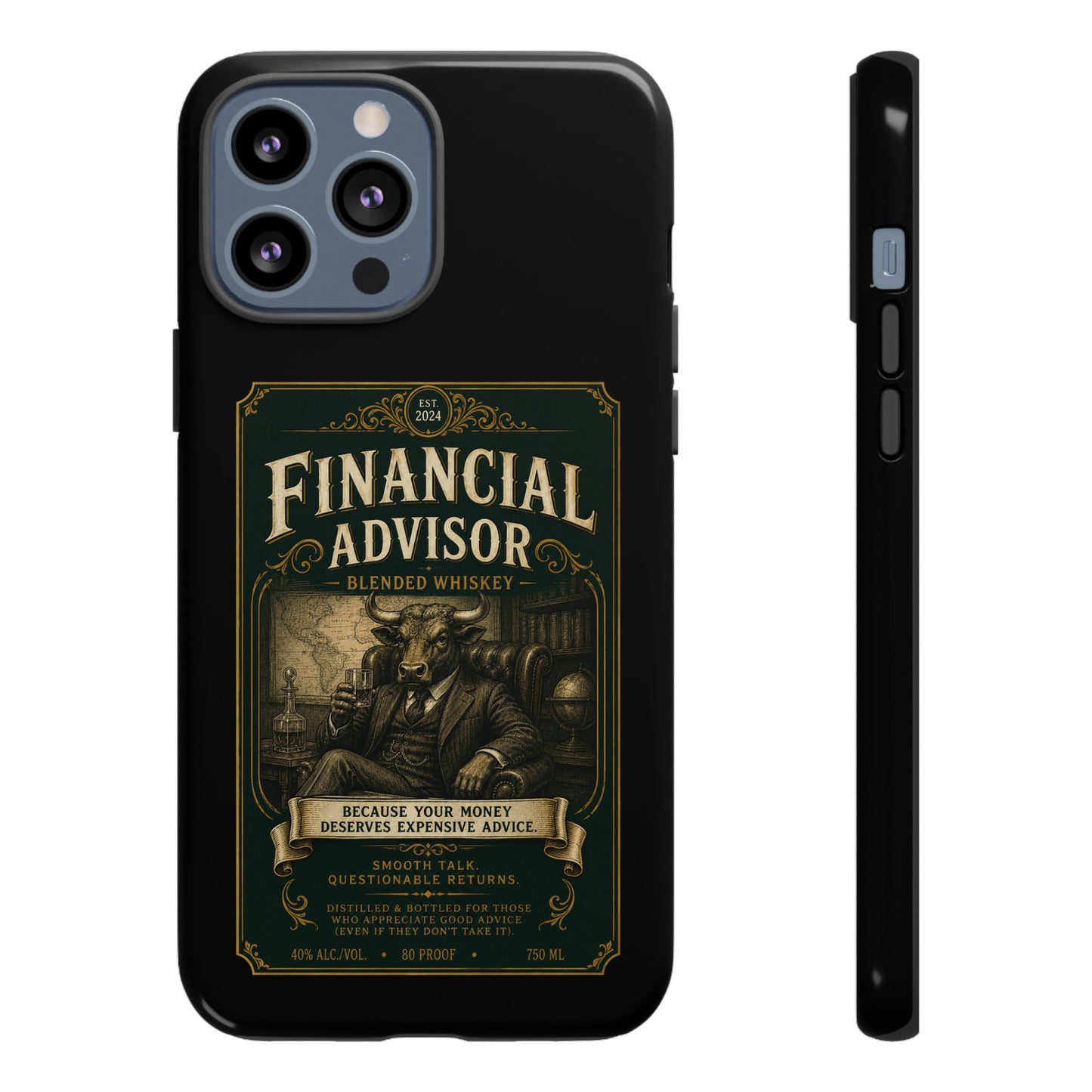 Financial Advisor Phone Case — Vintage Whiskey Label Design