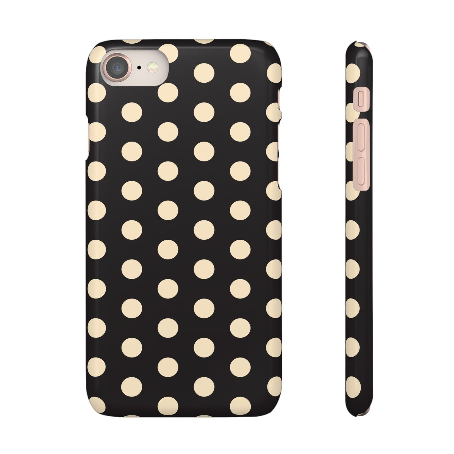 Polka Dot Snap Phone Case — Classic Black & Cream Retro Dots