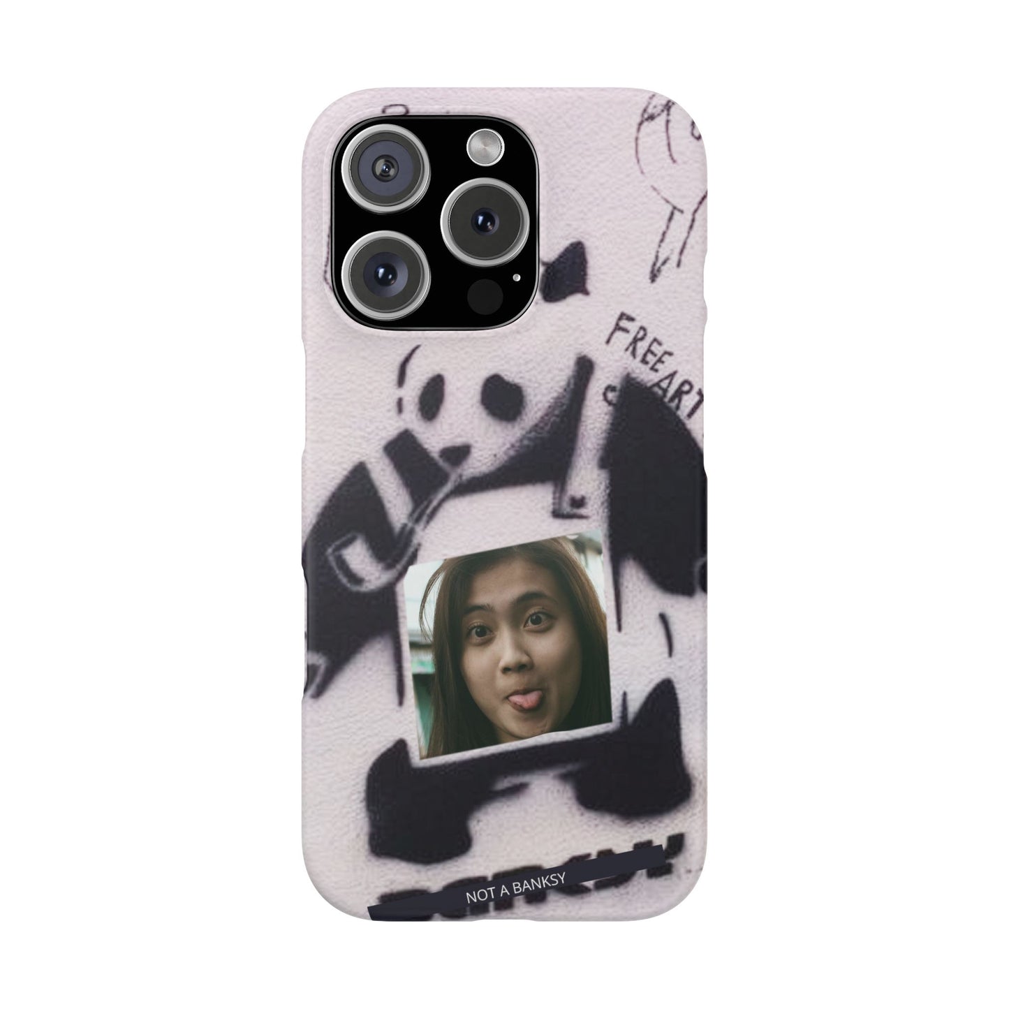 Single Image Personalised Panda Stencil Slim Phone Case for Apple iPhone, Samsung Galaxy and Google Pixel.