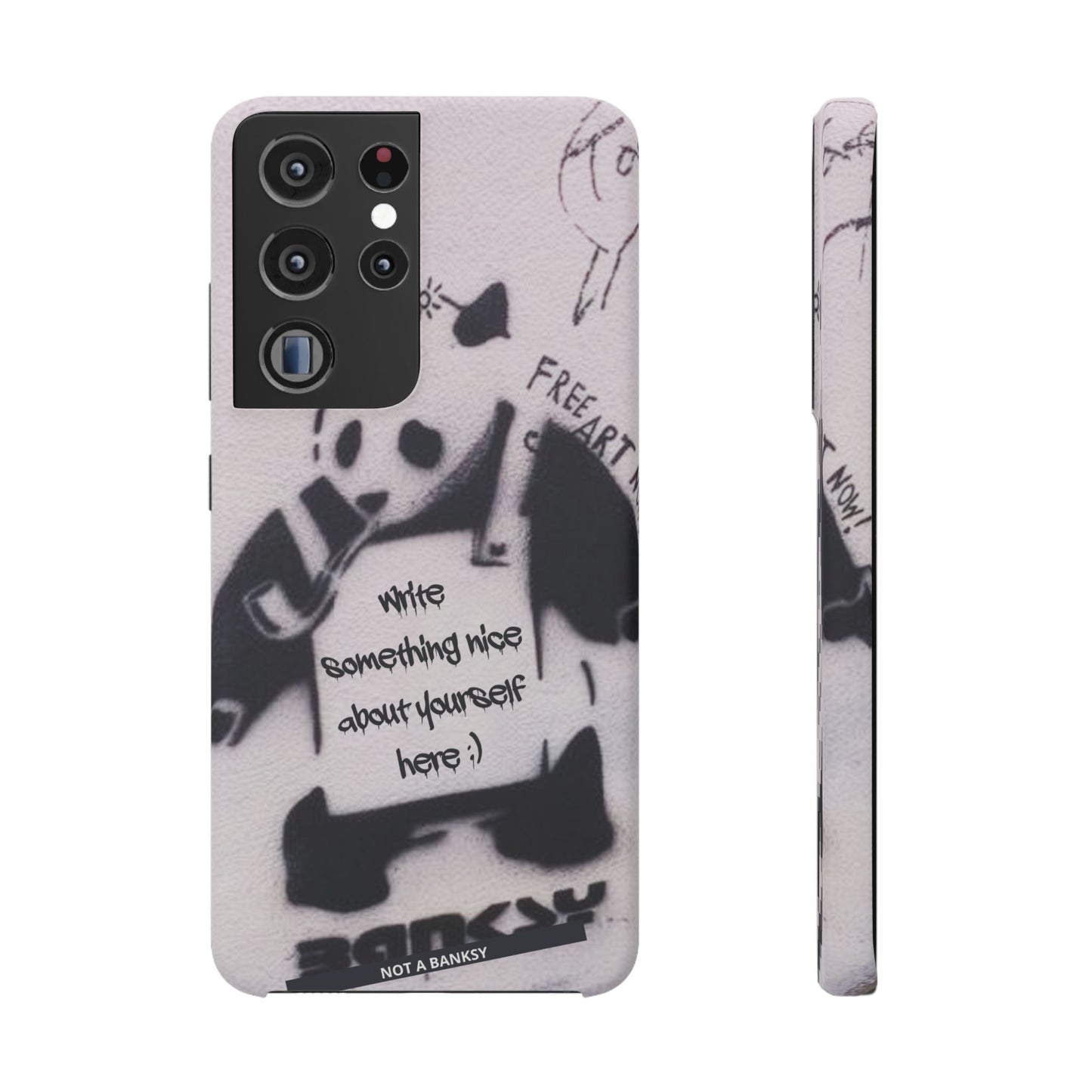 Personalised Panda Stencil Phone Case for Apple iPhone, Samsung Galaxy and Google Pixel.