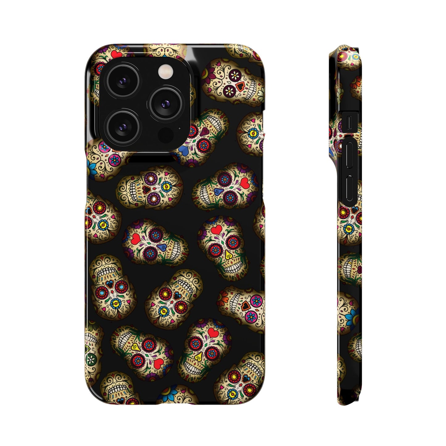 Sugar Skull — Day of the Dead Floral Slim Case for Apple iPhone, Samsung Galaxy and Google Pixel.