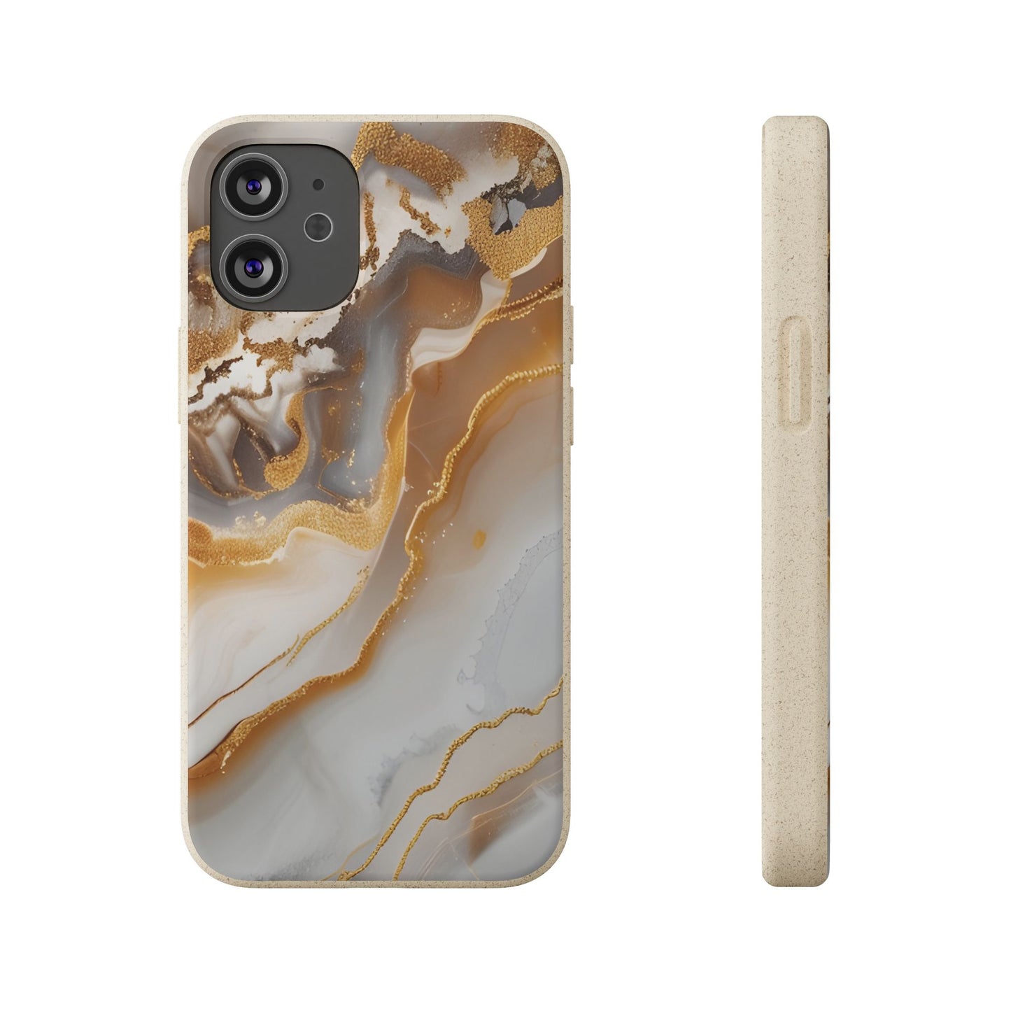 Biodegradable Marble Phone Case — Earth-Tone Agate, Eco-Friendly Phone Cover for Apple iPhone and Samsung Galaxy.