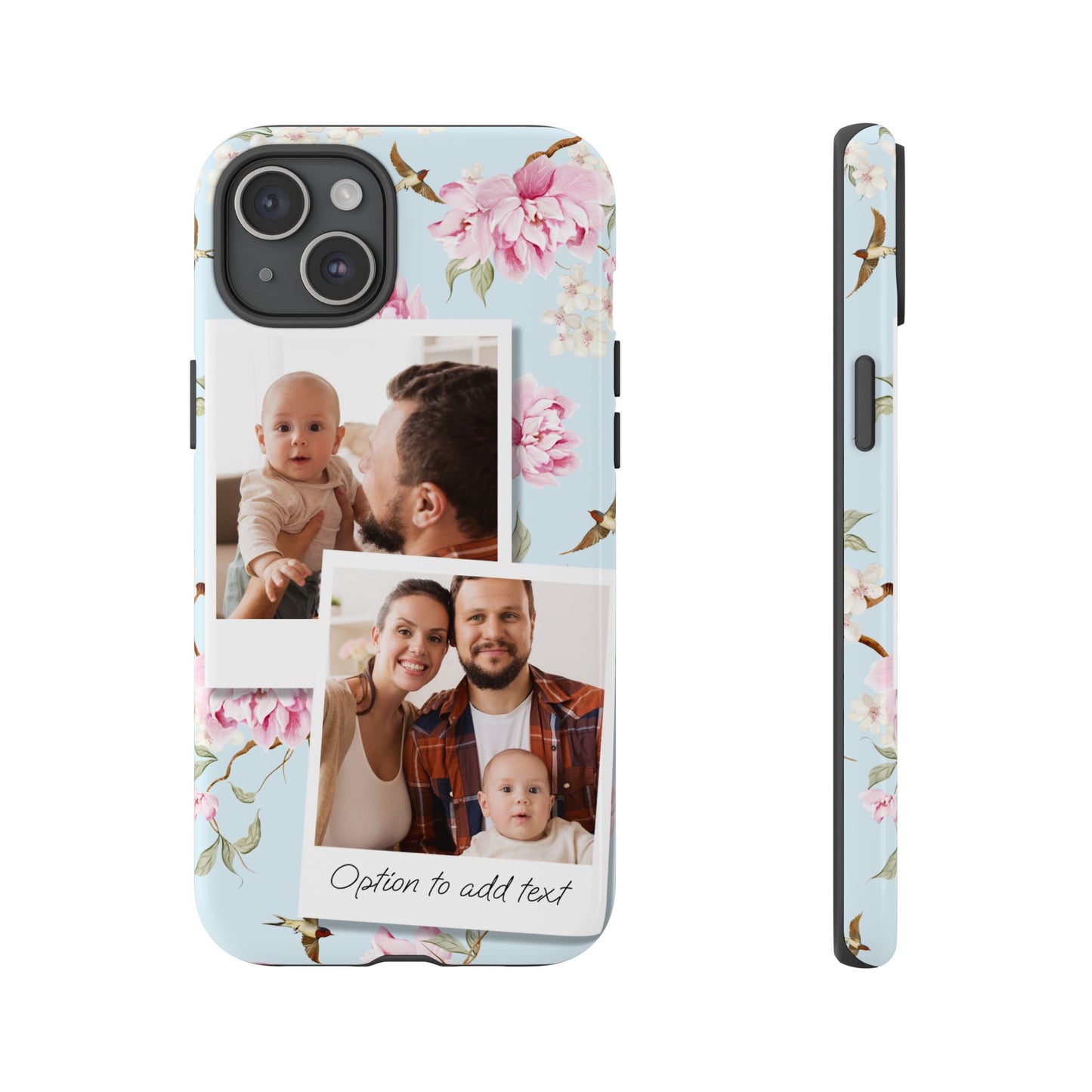 Two image Personalised Floral Photo Collage Tough Case — Personalised Family Phone Case